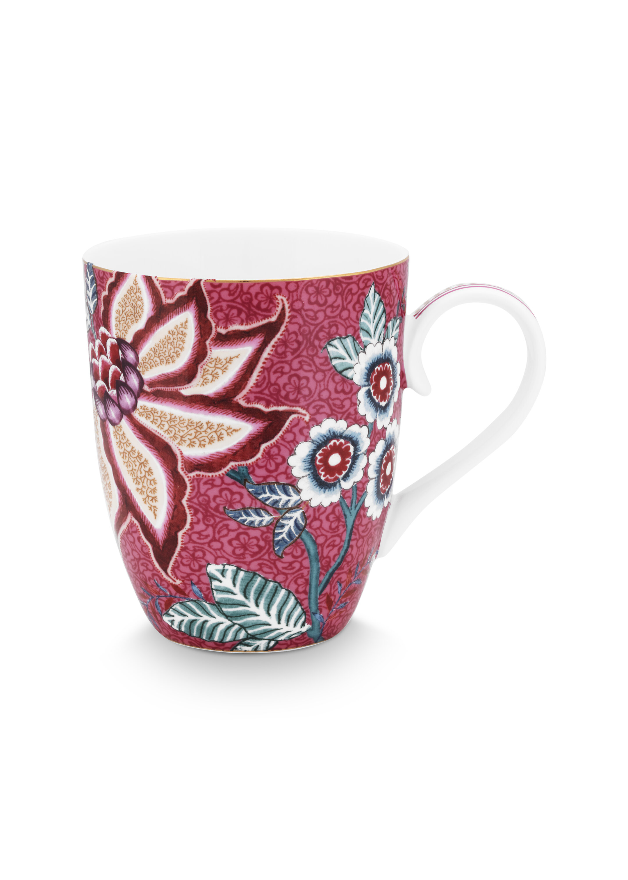 Mug Large Flower Festival Dark Pink 350ml Gift