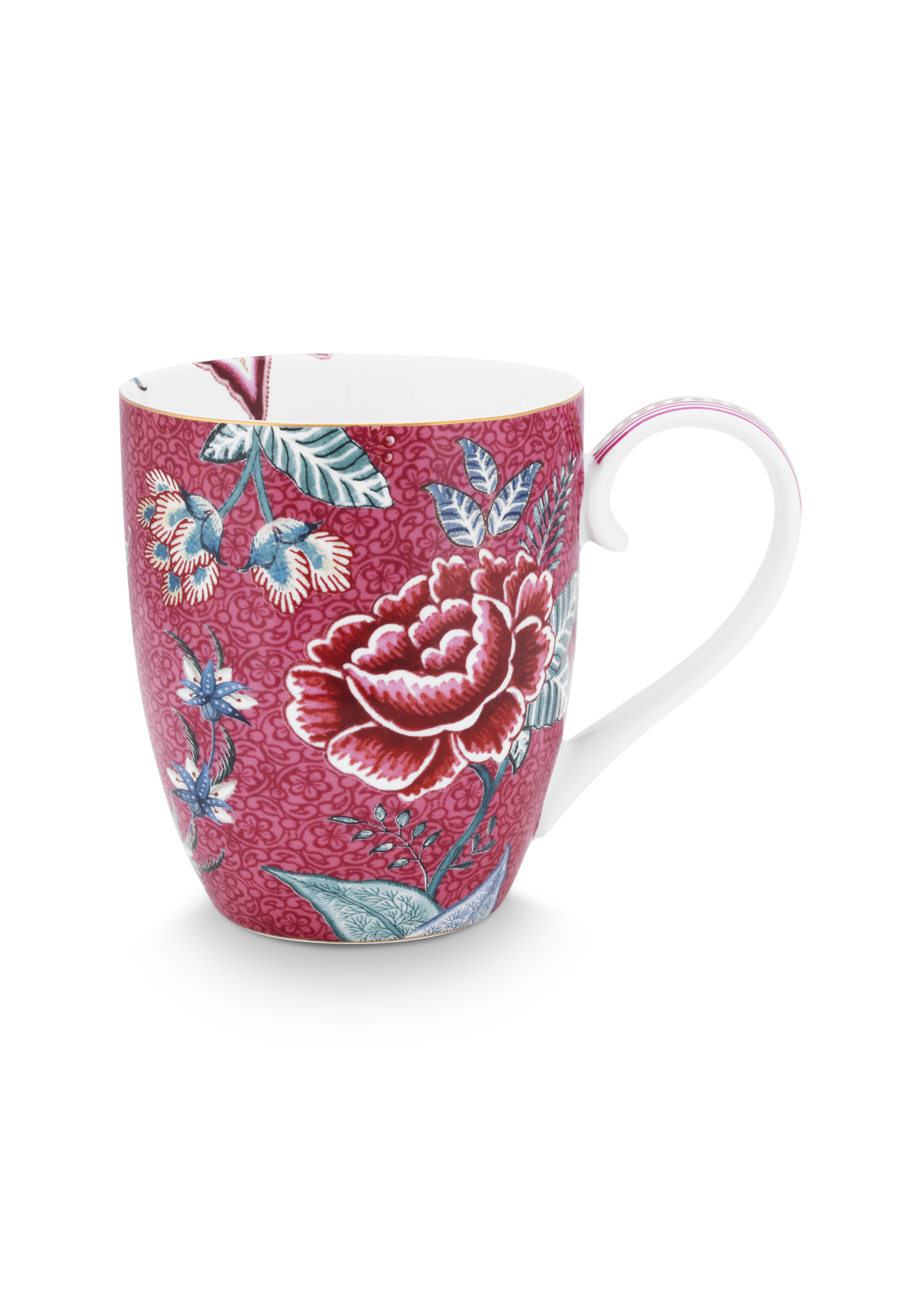 Mug Xl Flower Festival Dark Pink 450ml Gift