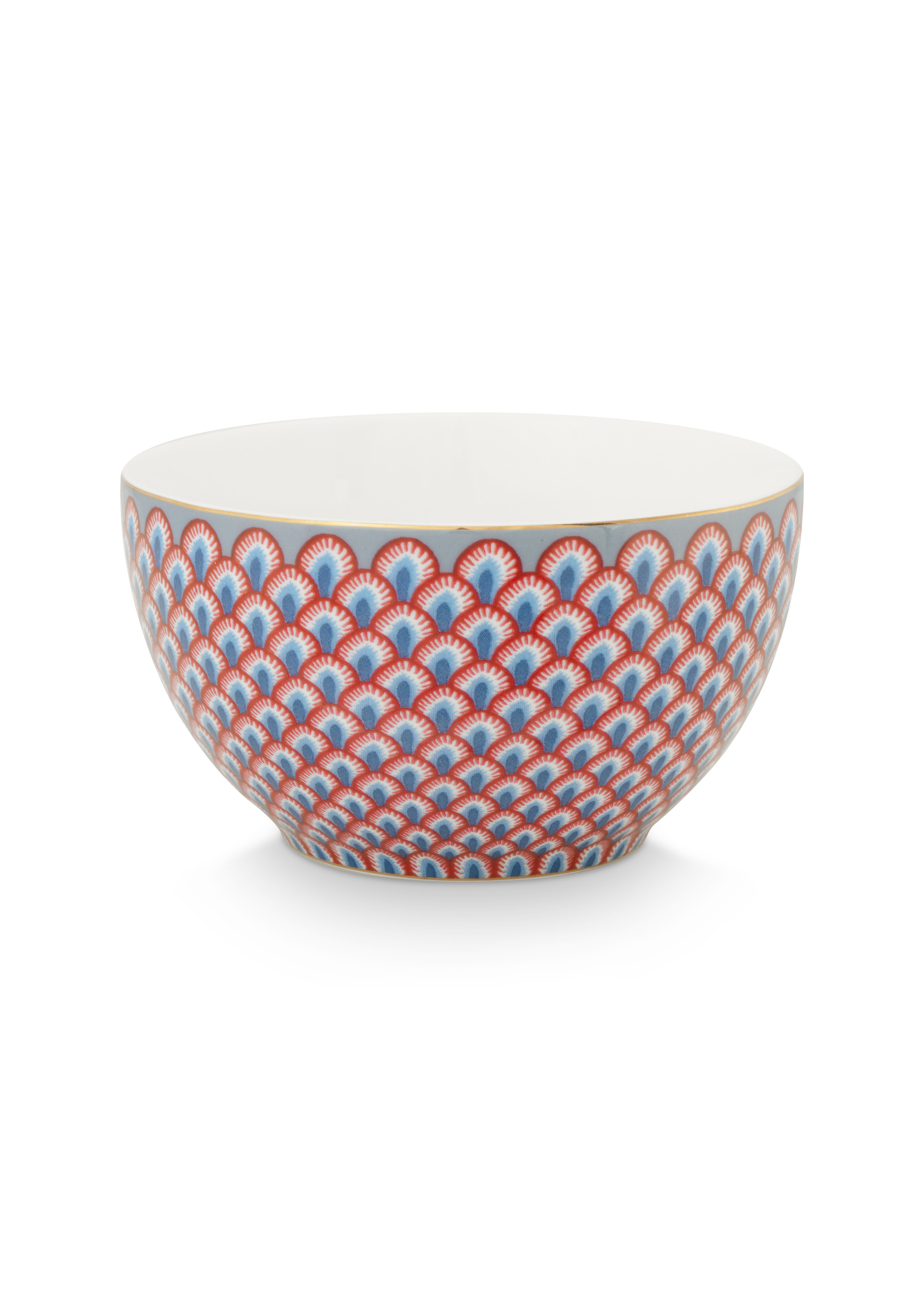 Bowl Flower Festival Scallop Red-light Blue 9.5cm Gift