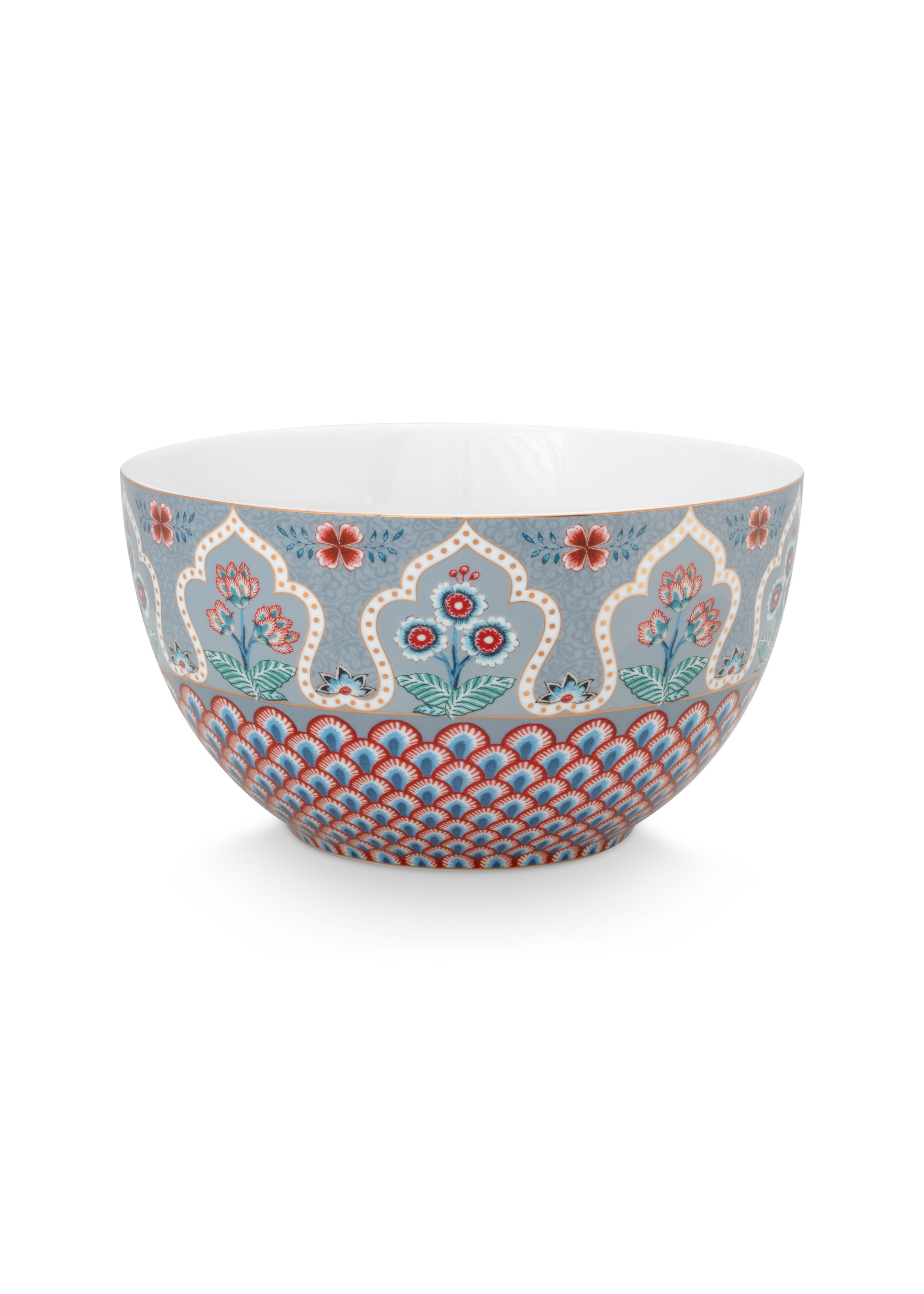 Bowl Flower Festival Scallop Deco Light Blue 18cm Gift