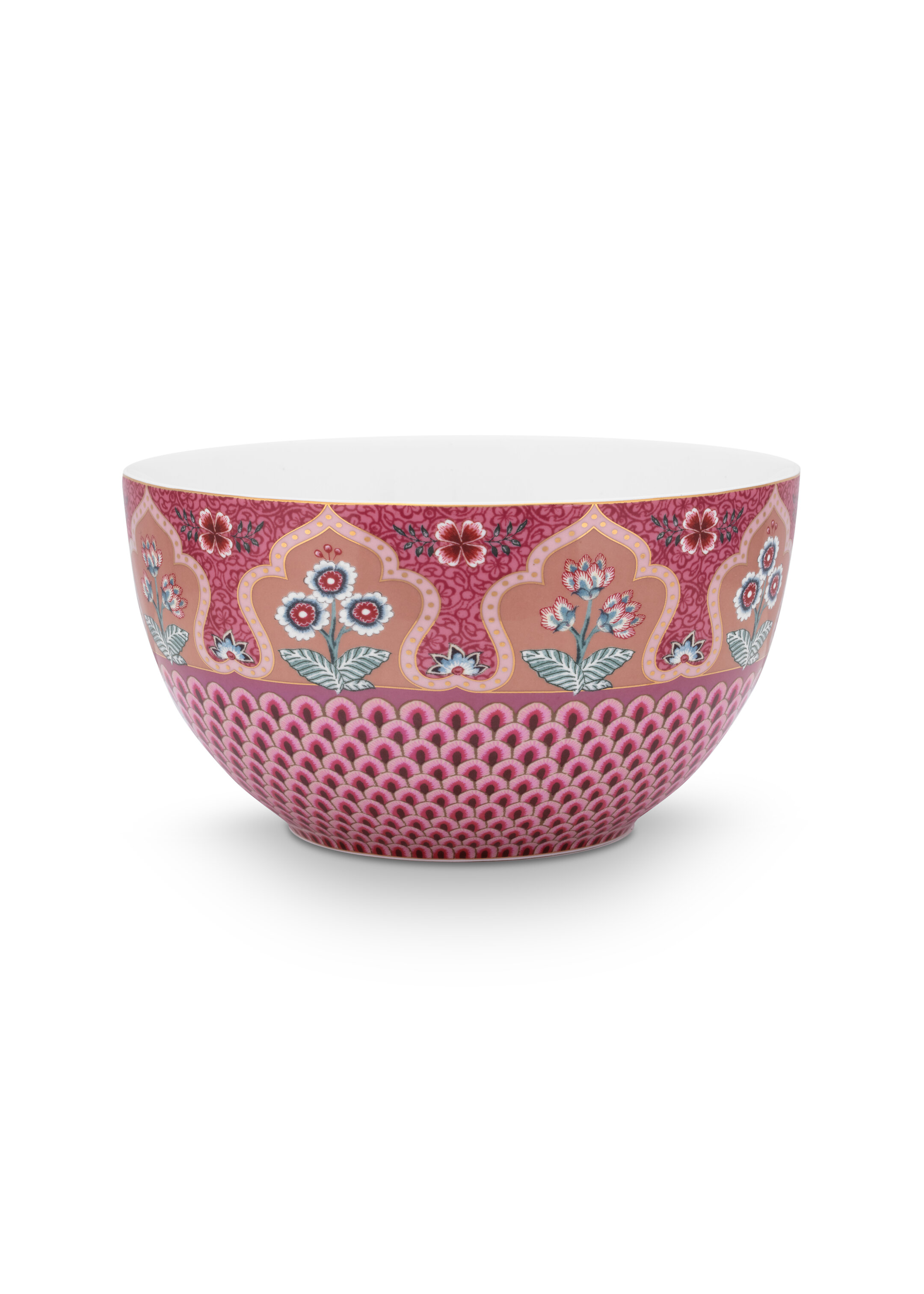 Bowl Flower Festival Scallop Deco Dark Pink 18cm Gift