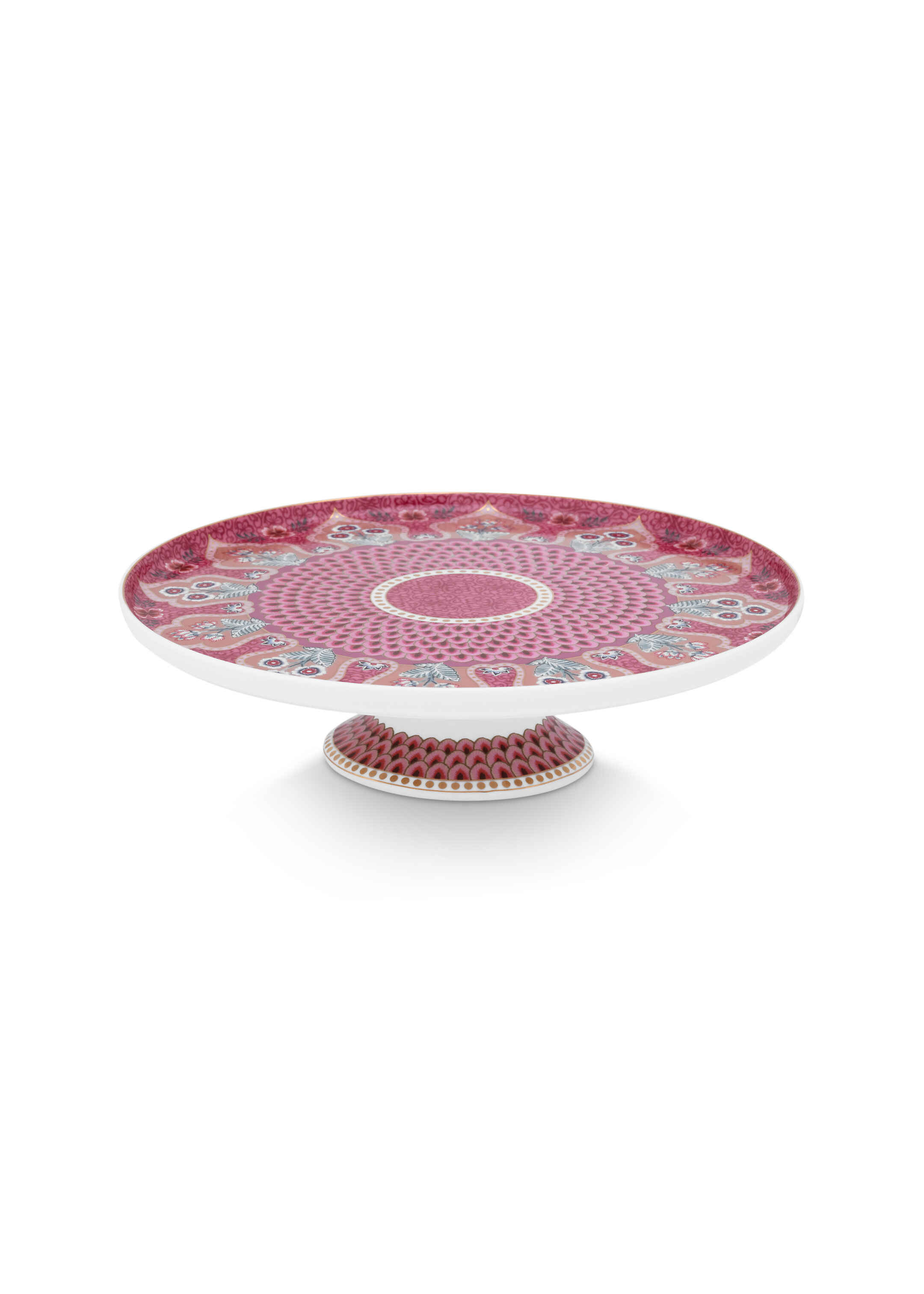 Mini Cake Tray Flwr Festival Scallop Dk Pink 21cm Gift