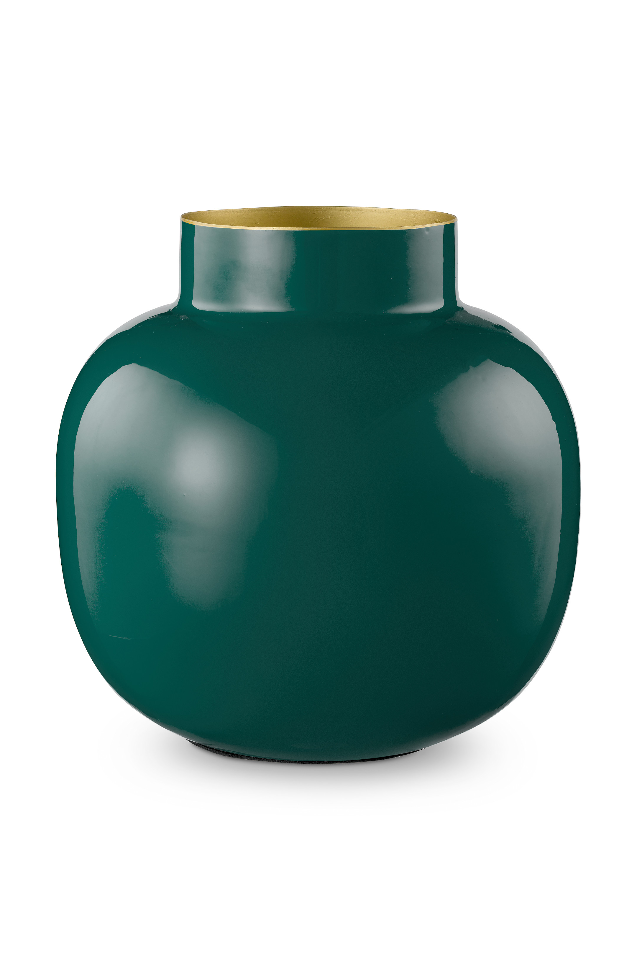 Vase Metal Round Dark Green 25cm Gift