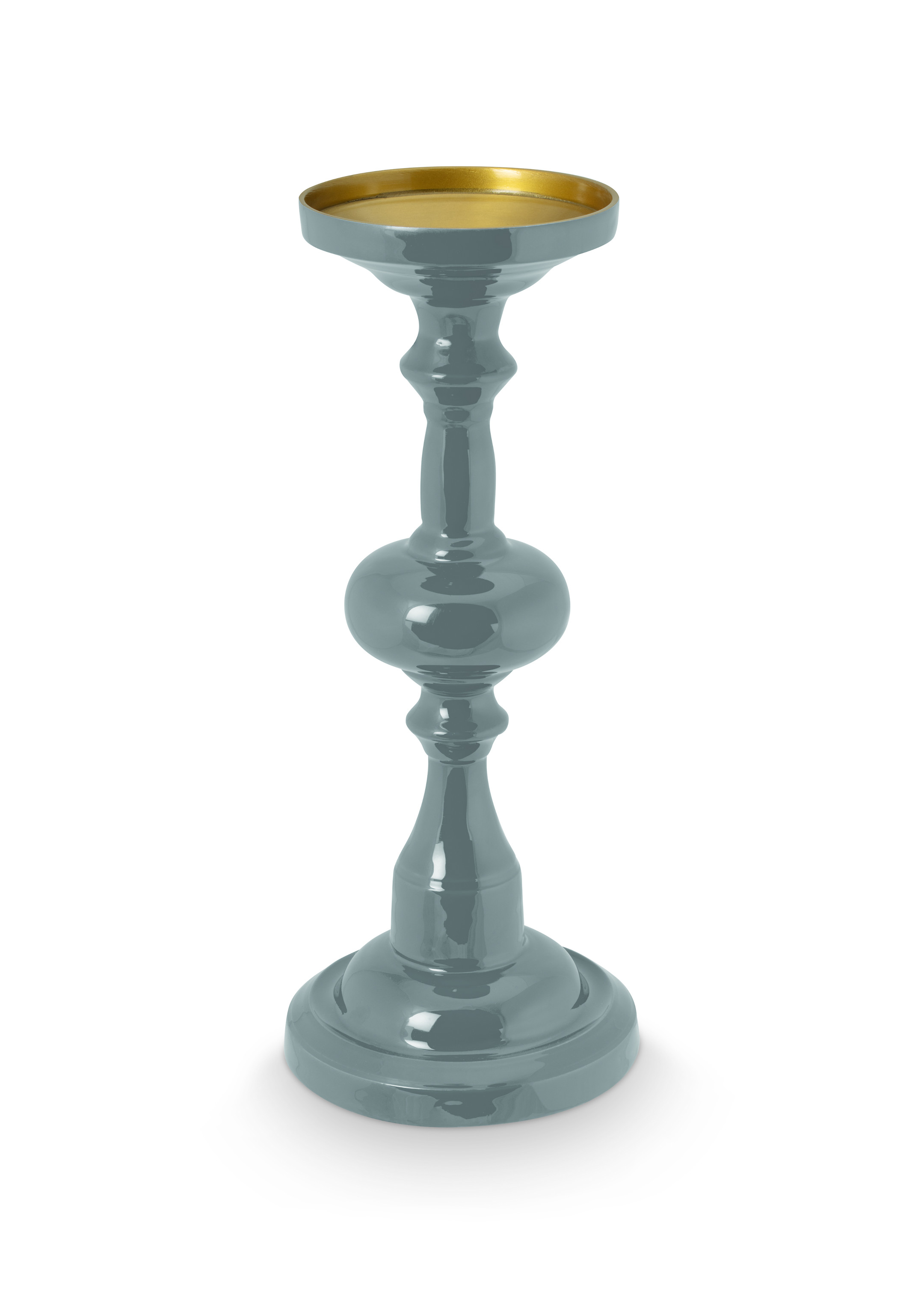 Candle Holder Medium Metal Blue 34cm Gift