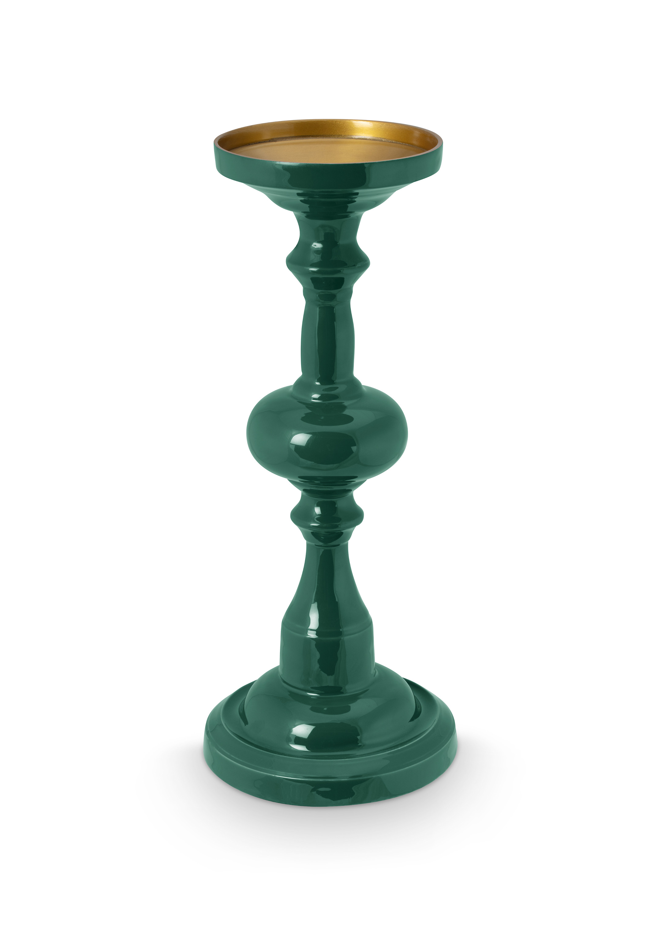 Candle Holder Medium Metal Green 34cm Gift