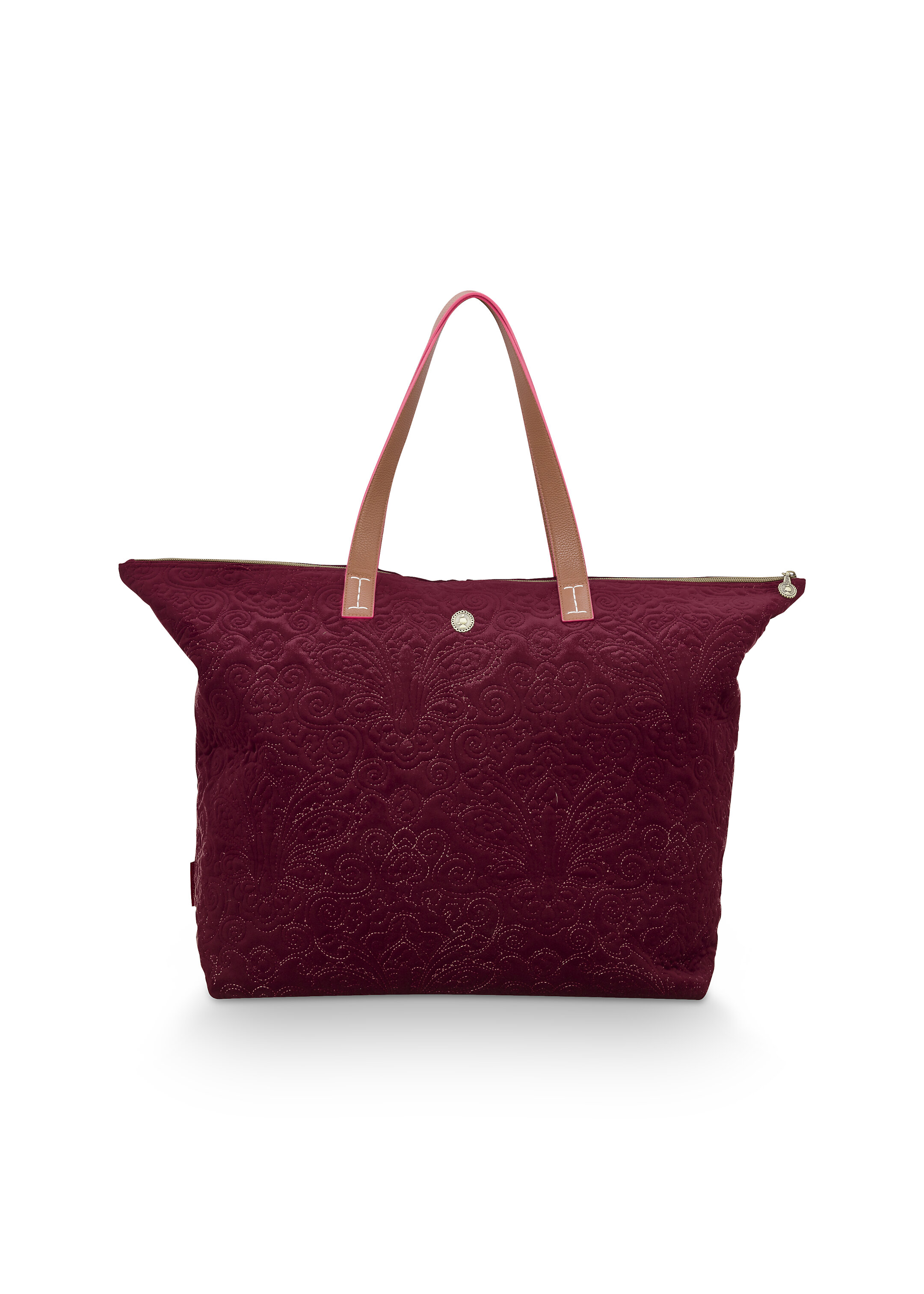 Tote Bag Velvet Quiltey Days Red 66x20x44cm Gift