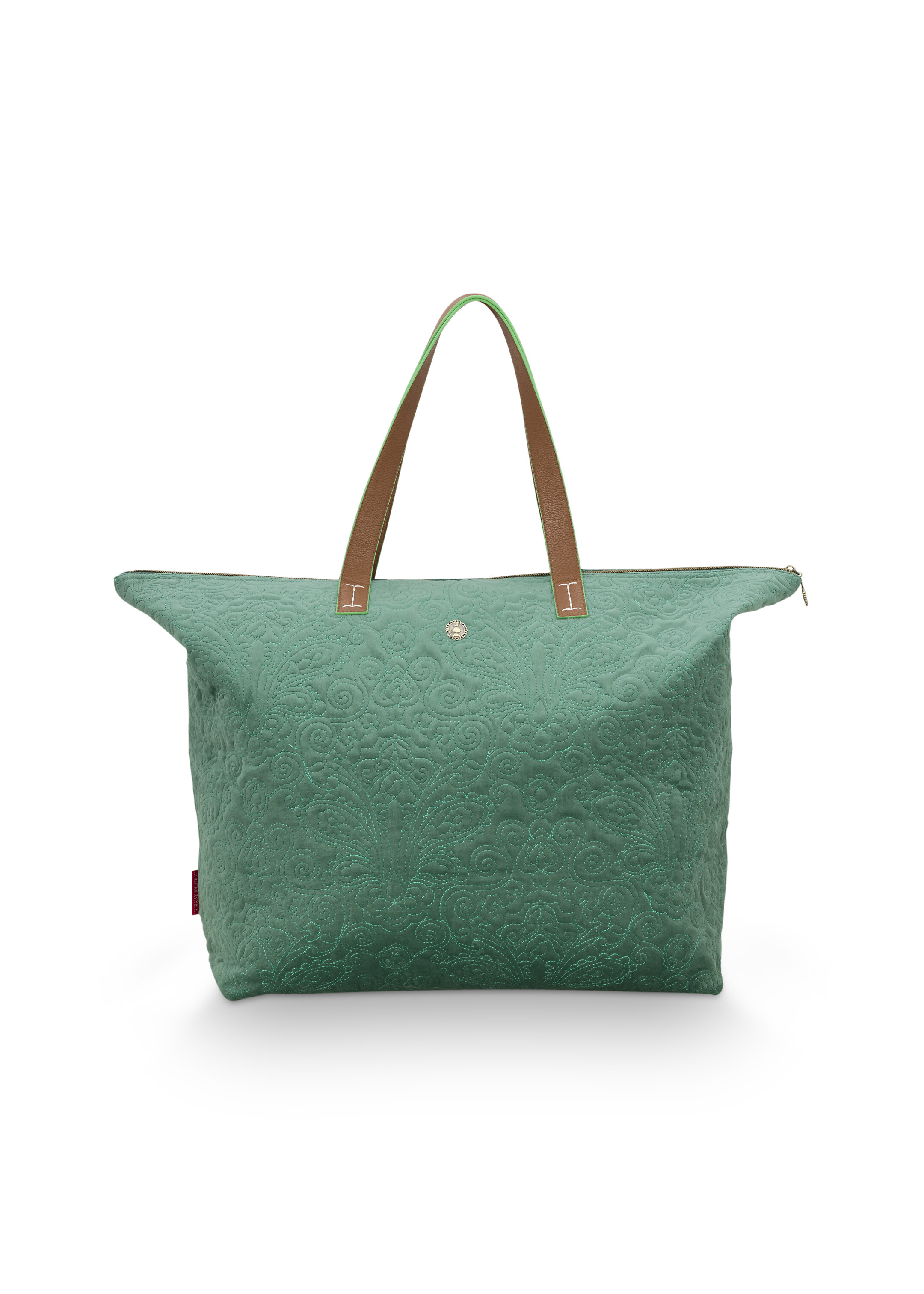 Tote Bag Velvet Quiltey Days Green 66x20x44cm Gift