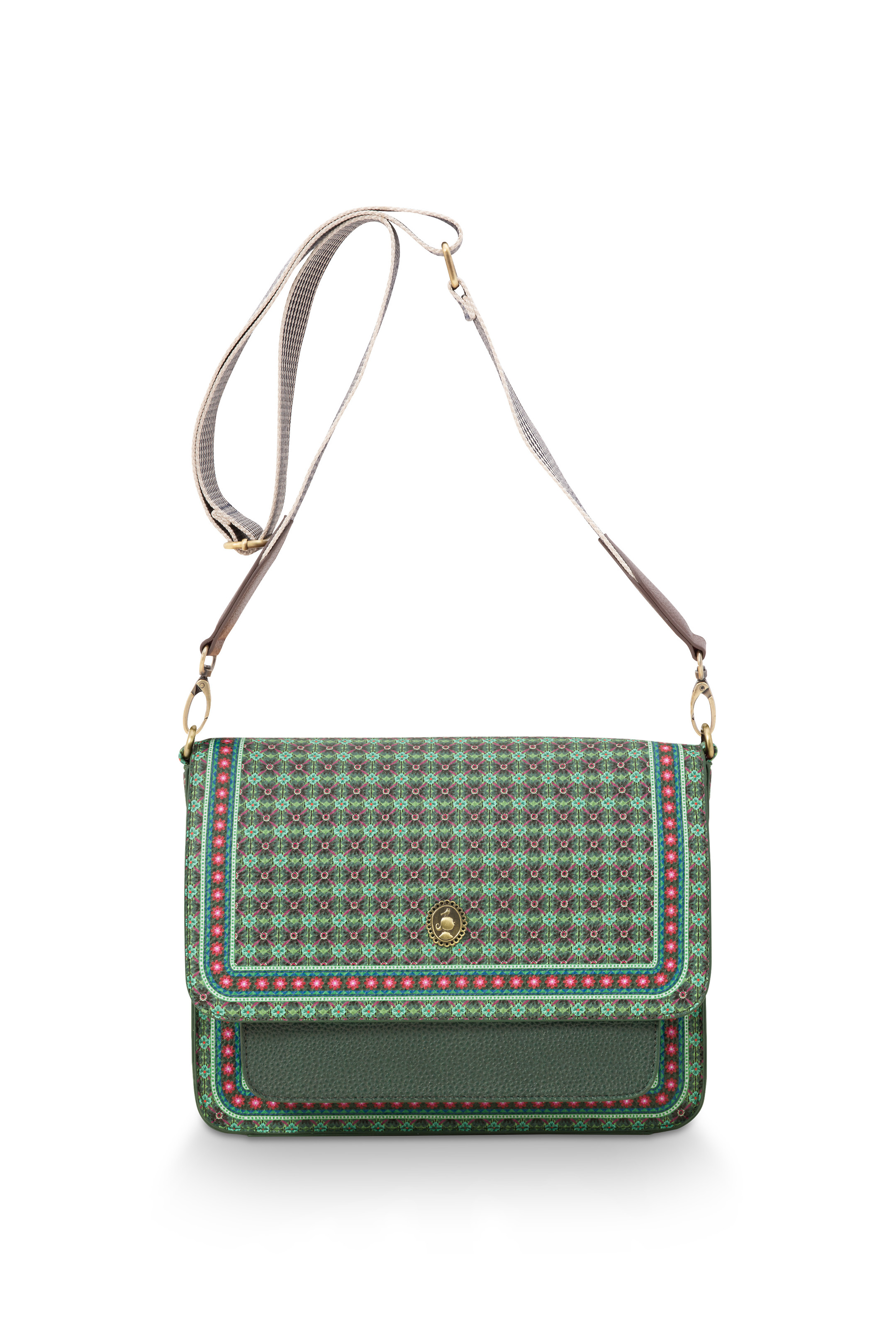 Cross Body Flap Clover Green 25x7x20cm Gift