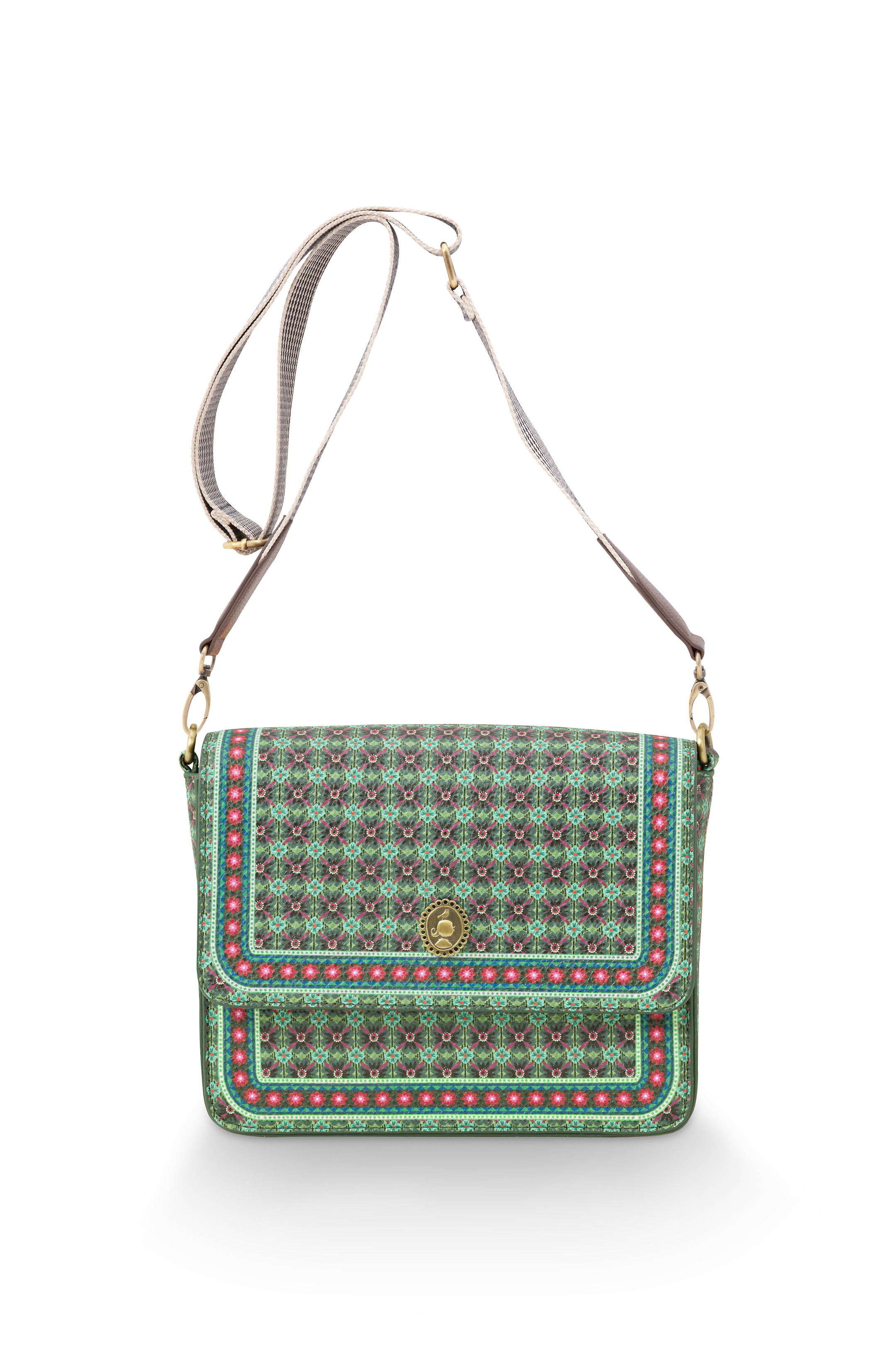 Cross Body Flap Small Clover Green 19x6x16cm Gift