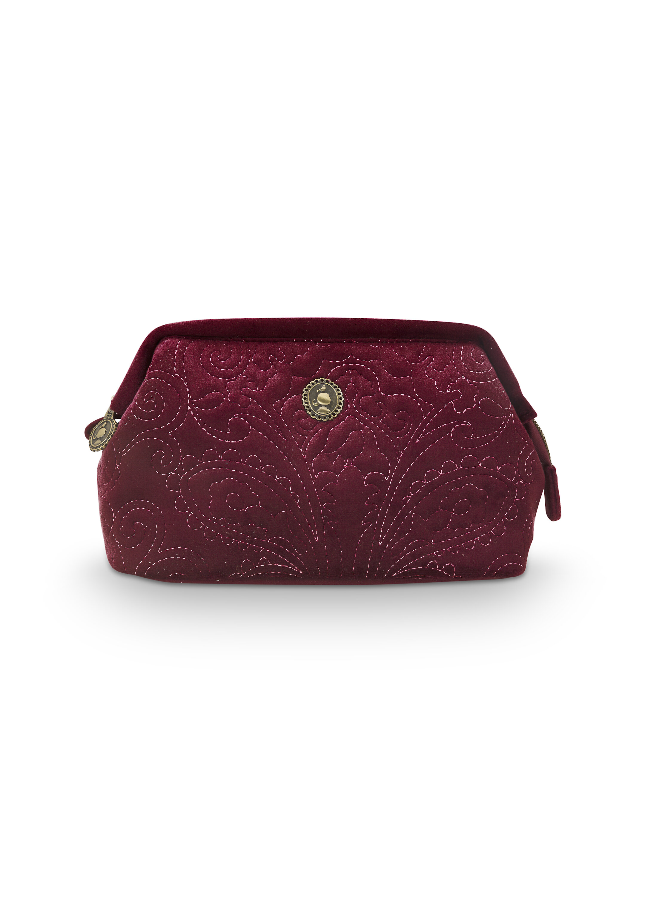 Cosmetic Purse Small Velvet Quiltey Days Red 19x12x8.5cm Gift