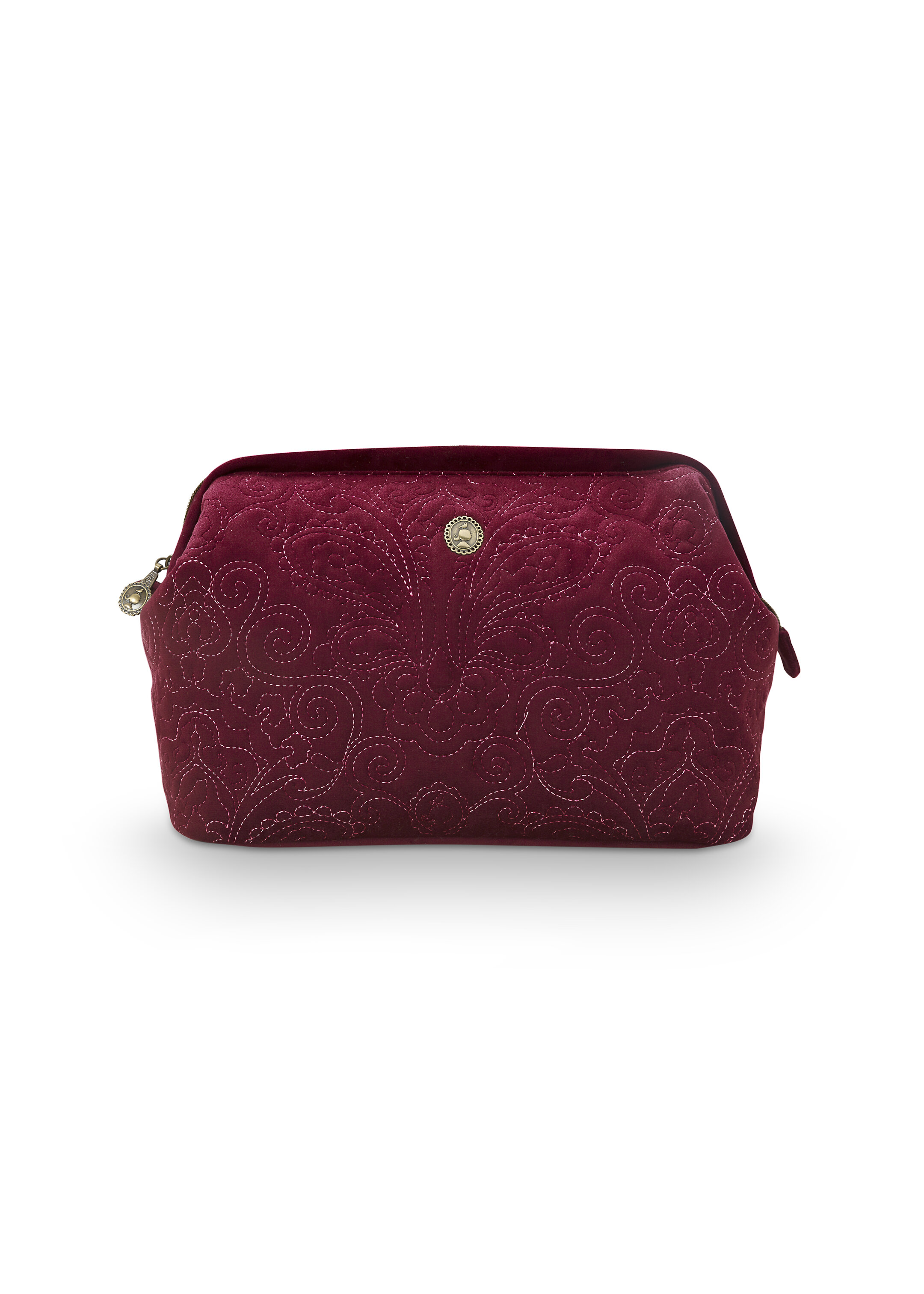 Cosmetic Purse Ex Lg Velvet Quiltey Days Red 30x20.7x13.8cm Gift