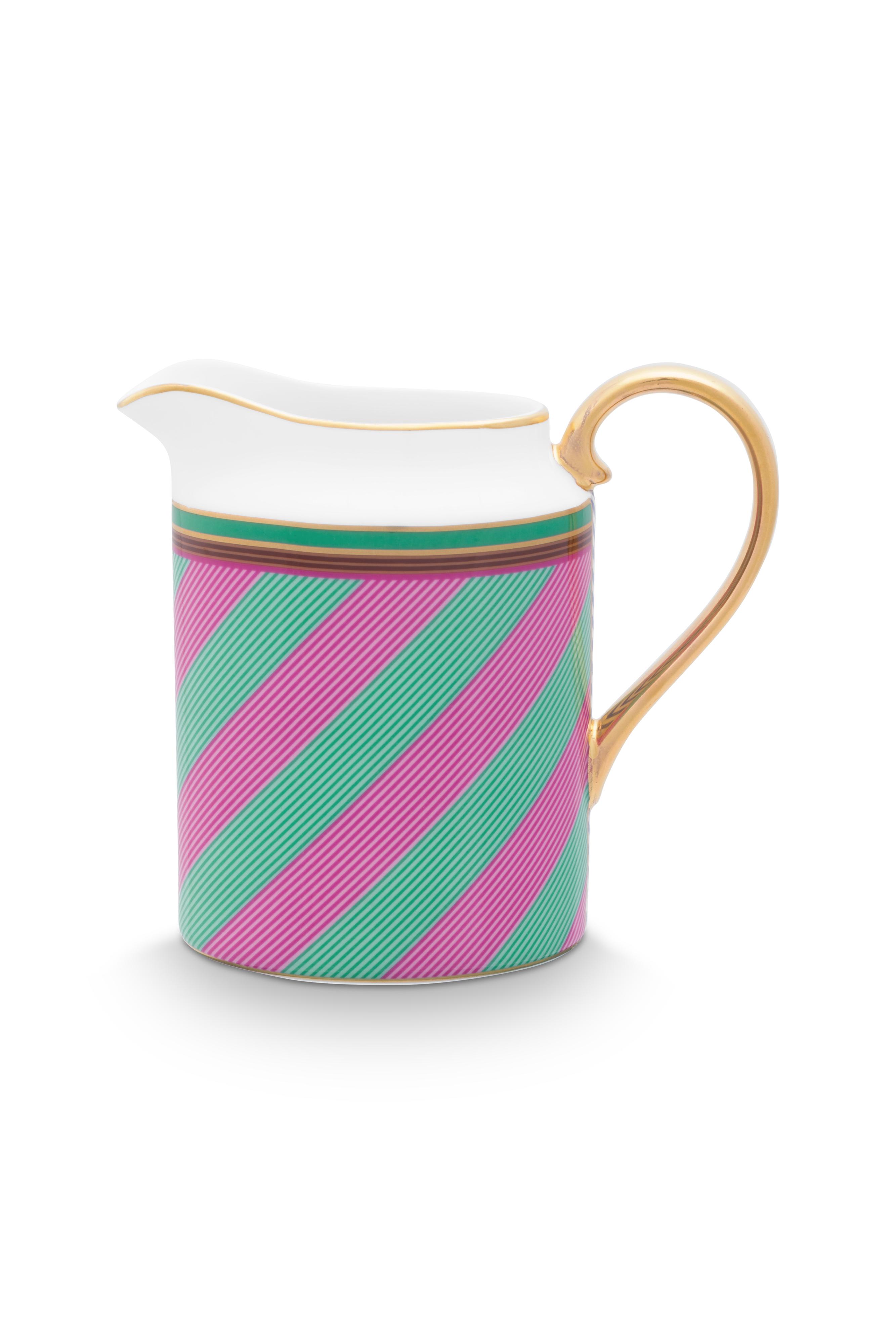 Jug Small Chique Stripes Pink-green 260ml Gift