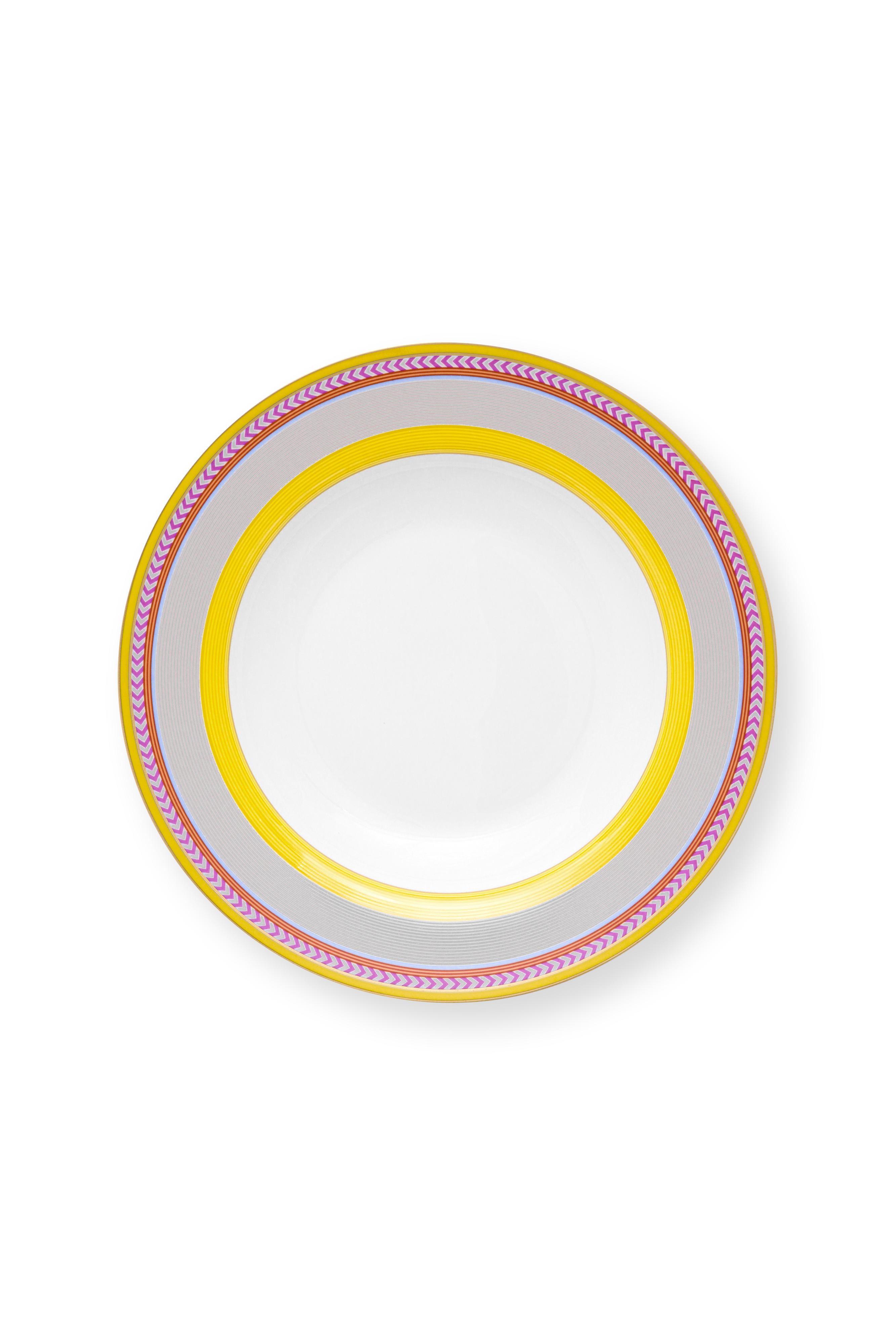Deep Plate Pip Chique Stripes Yellow 23.5cm Gift