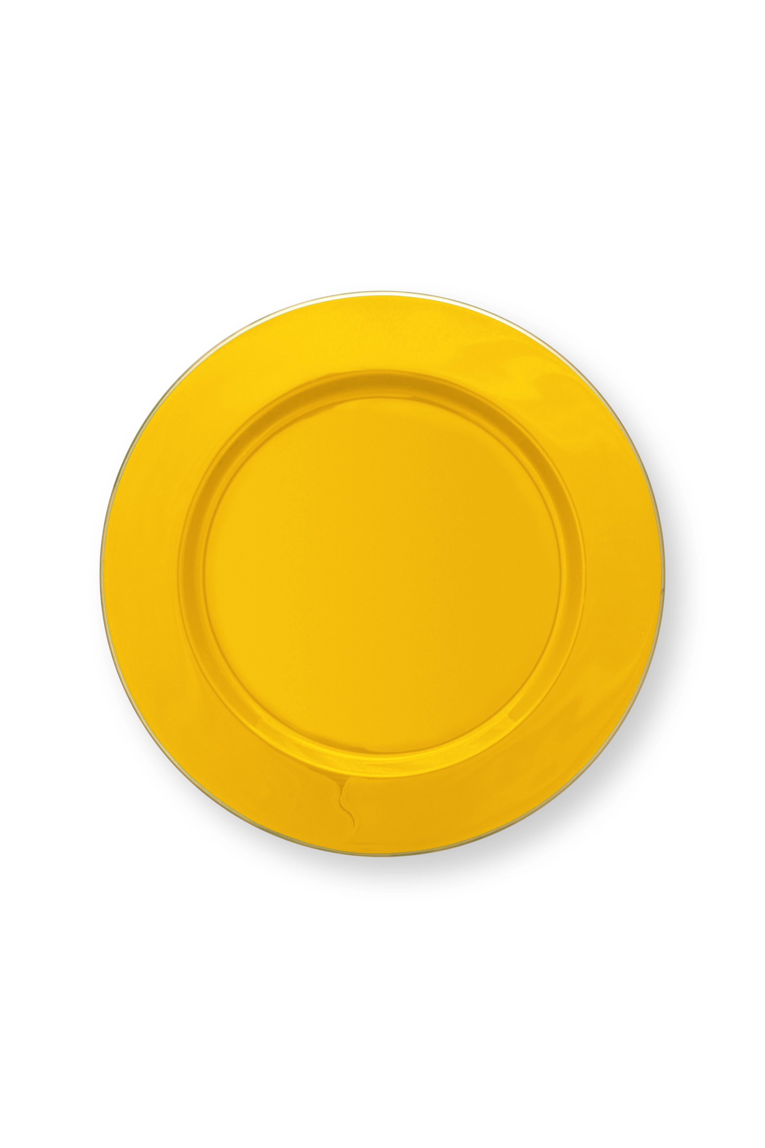 Plate Metal Yellow 32cm Gift