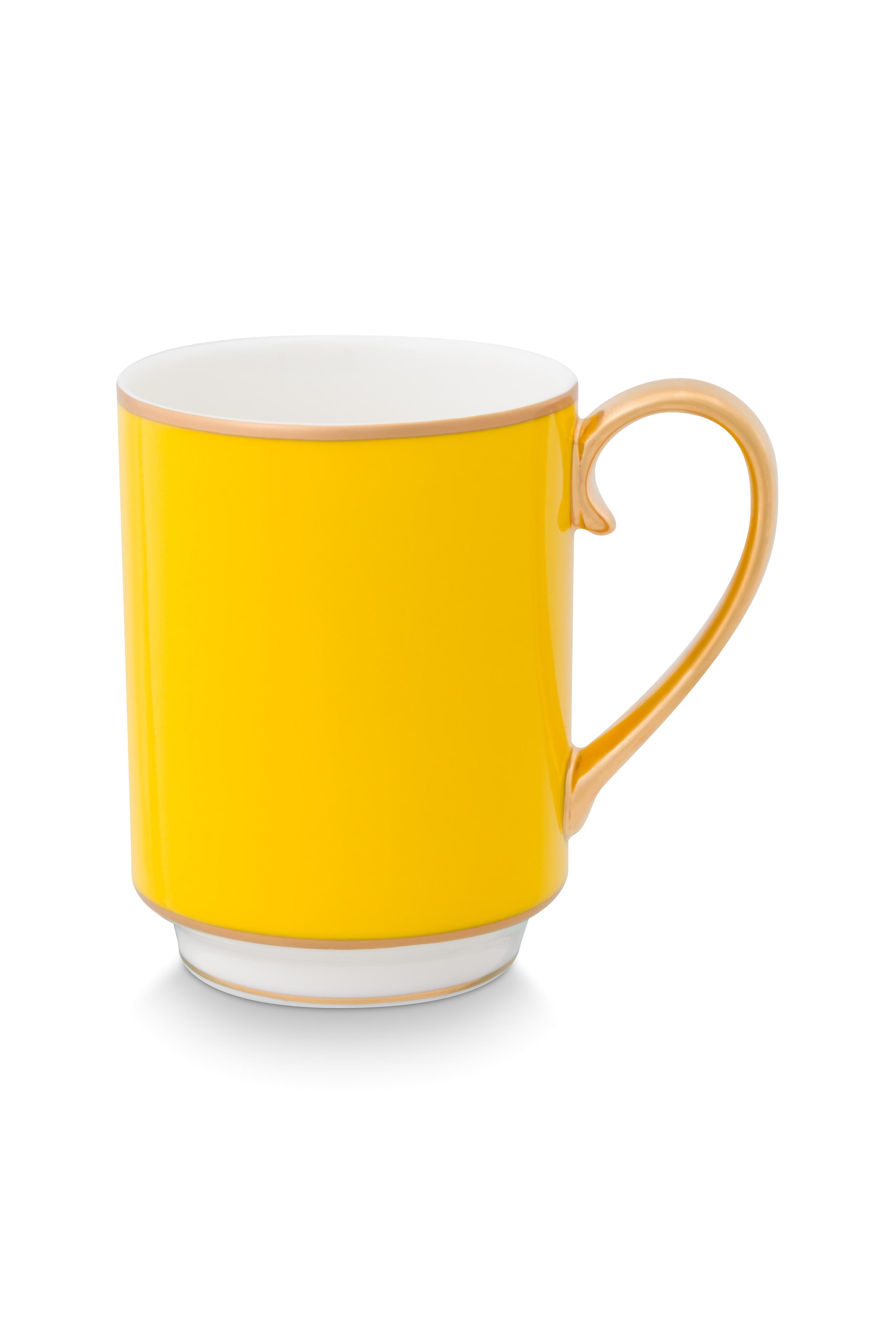 Mug Large With Ear Pip Chique Gold-yellow 350ml Gift