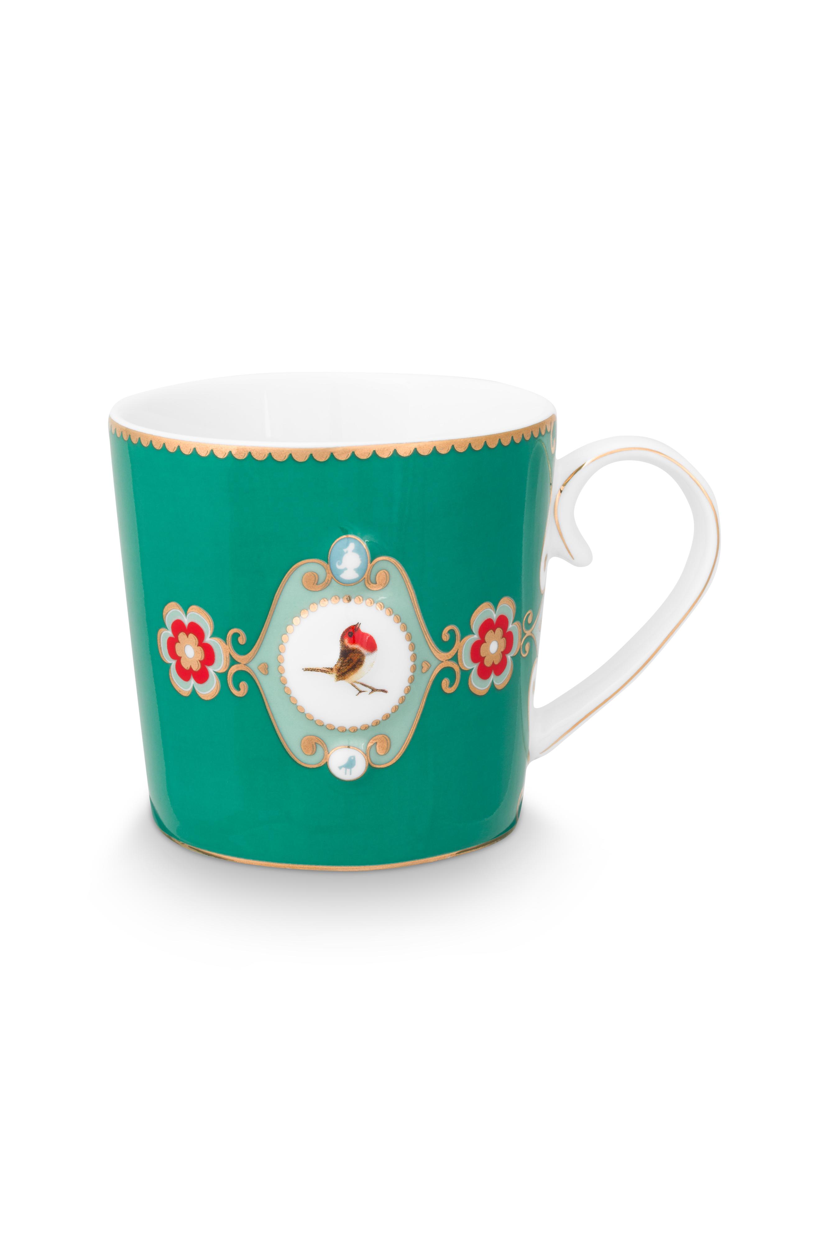 Mug Small Love Birds Medallion Emerald 150ml Gift