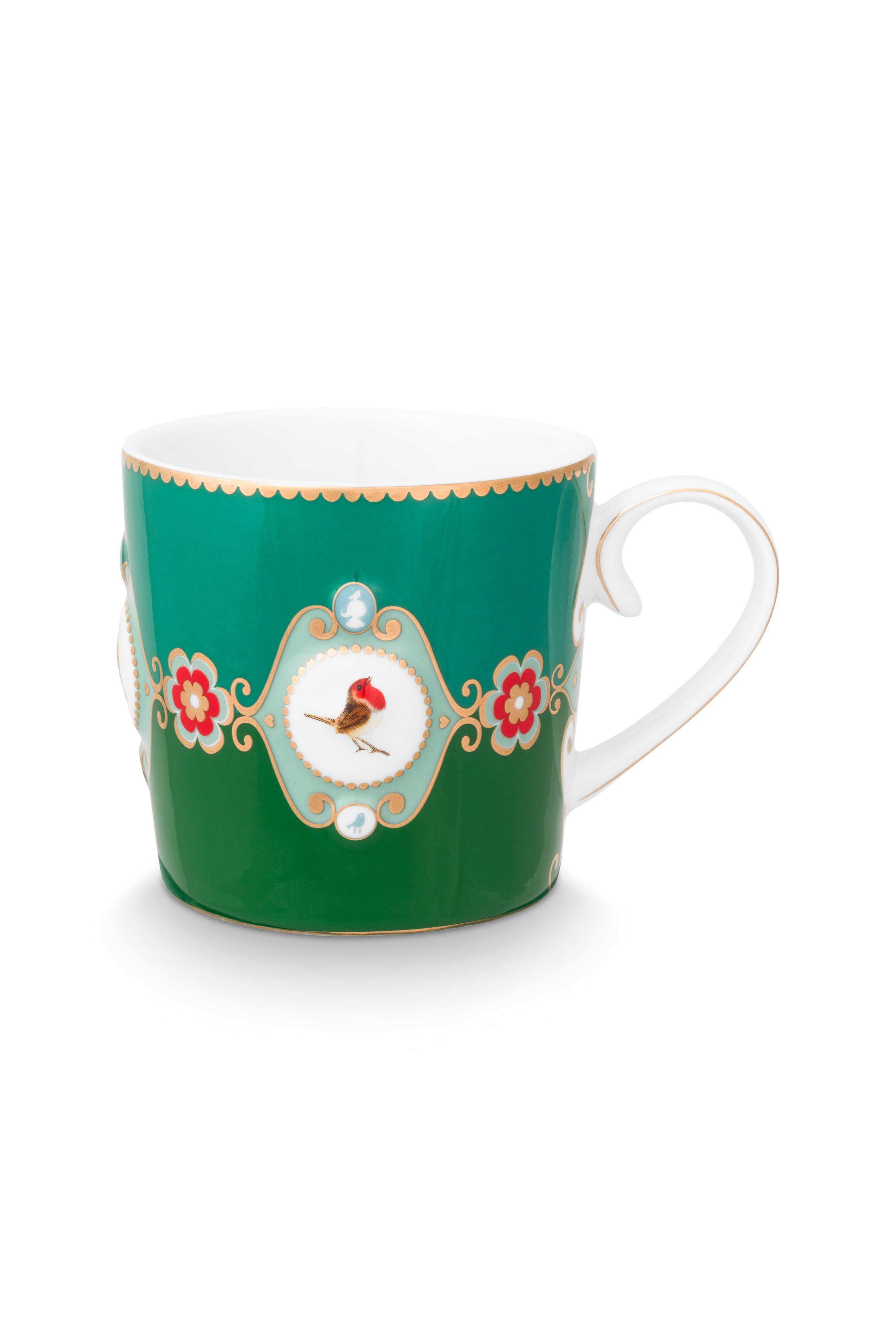 Mug Small Love Birds Medallion Emerald-green 150ml Gift