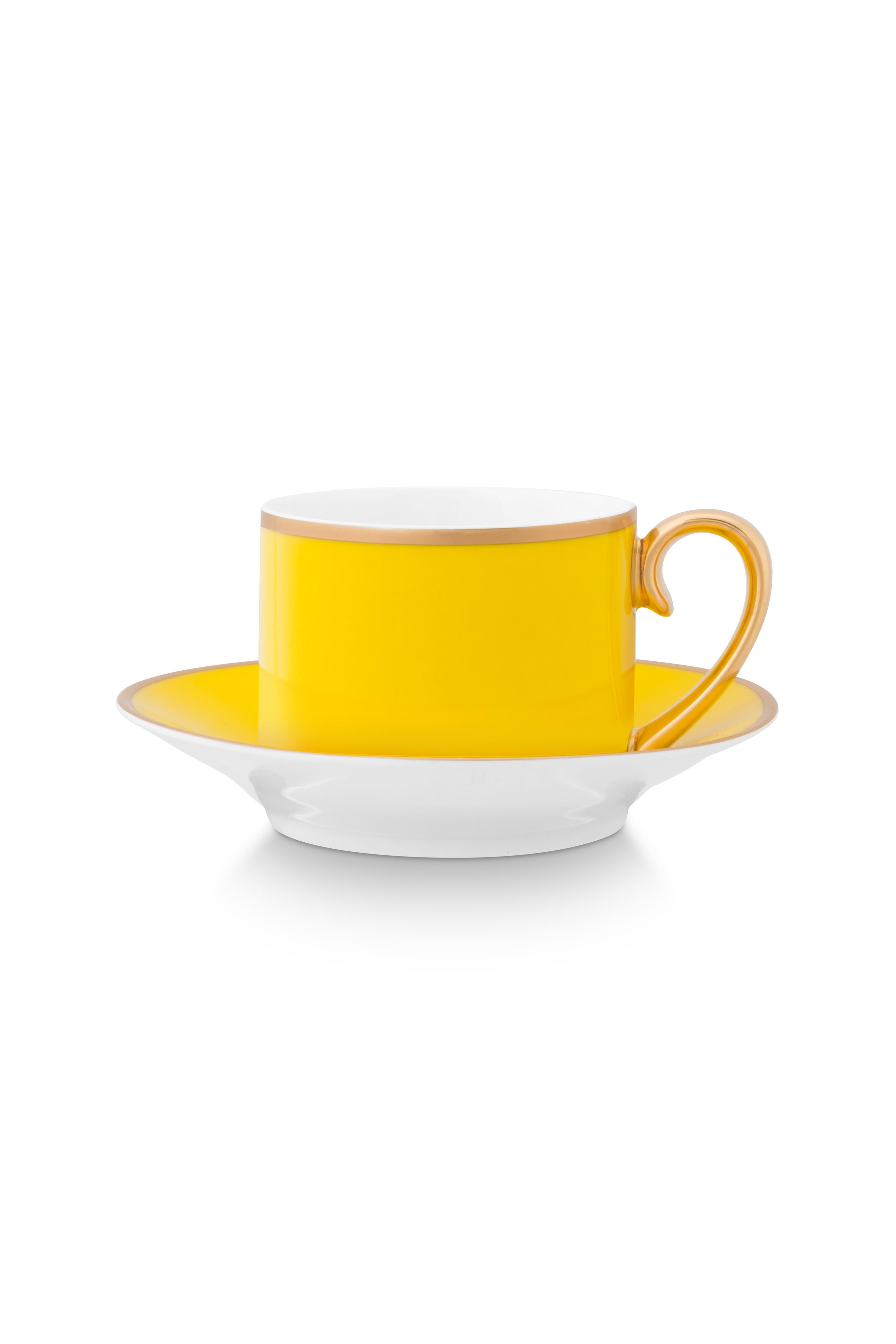 Espresso Cup & Saucer Pip Chique Gold-yellow 120ml Gift
