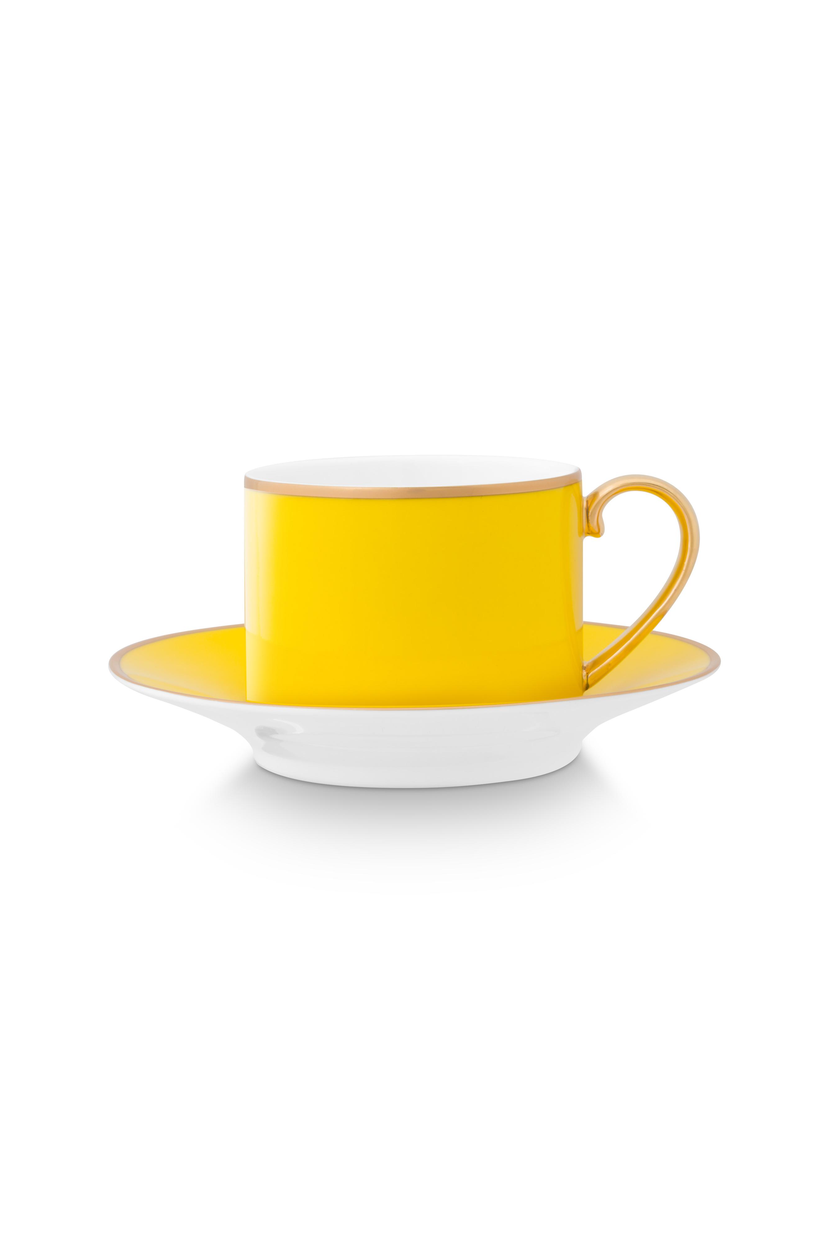 Cup & Saucer Pip Chique Gold-yellow 220ml Gift