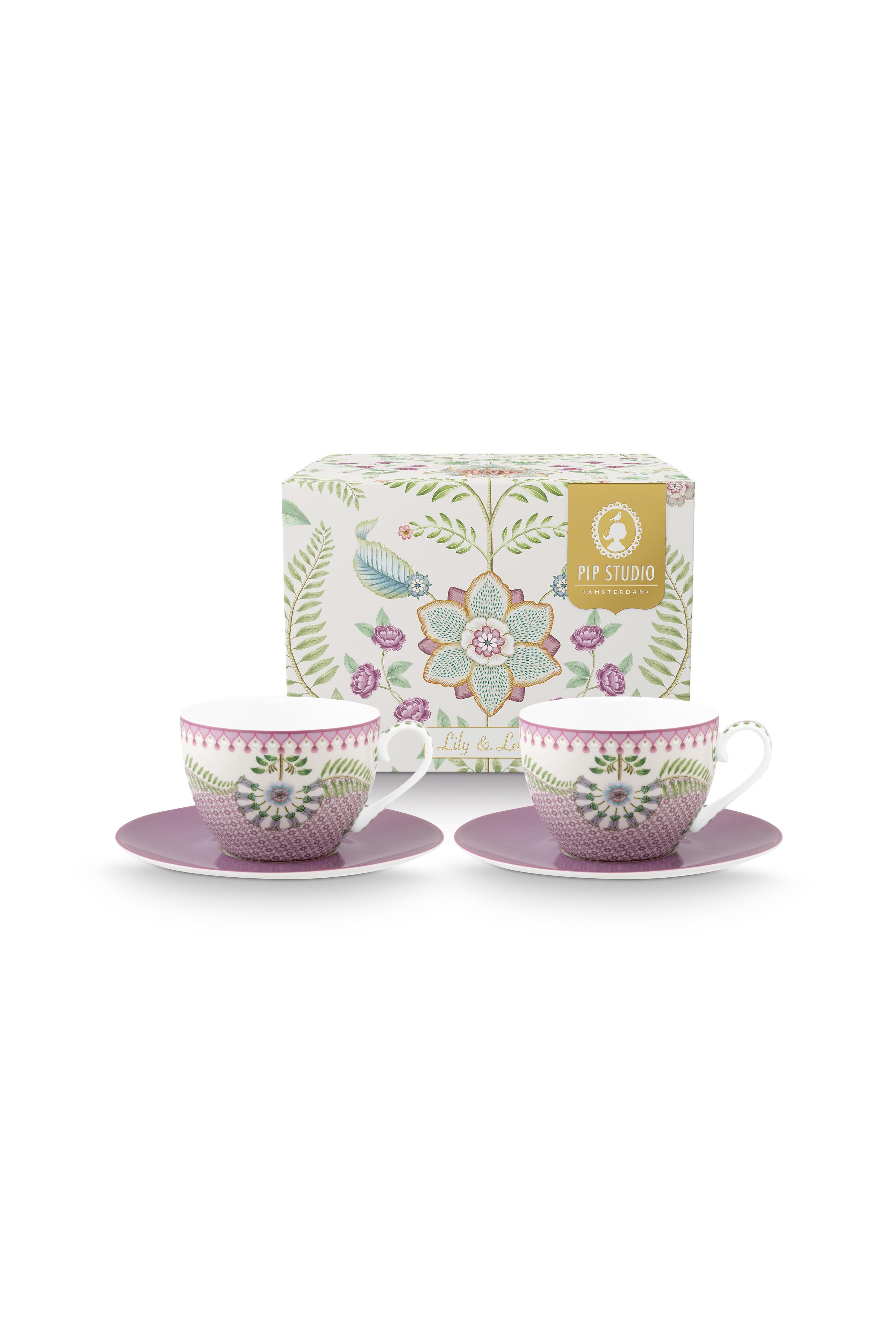 Set/2 Cups And Saucers Lily & Lotus 280ml Gift