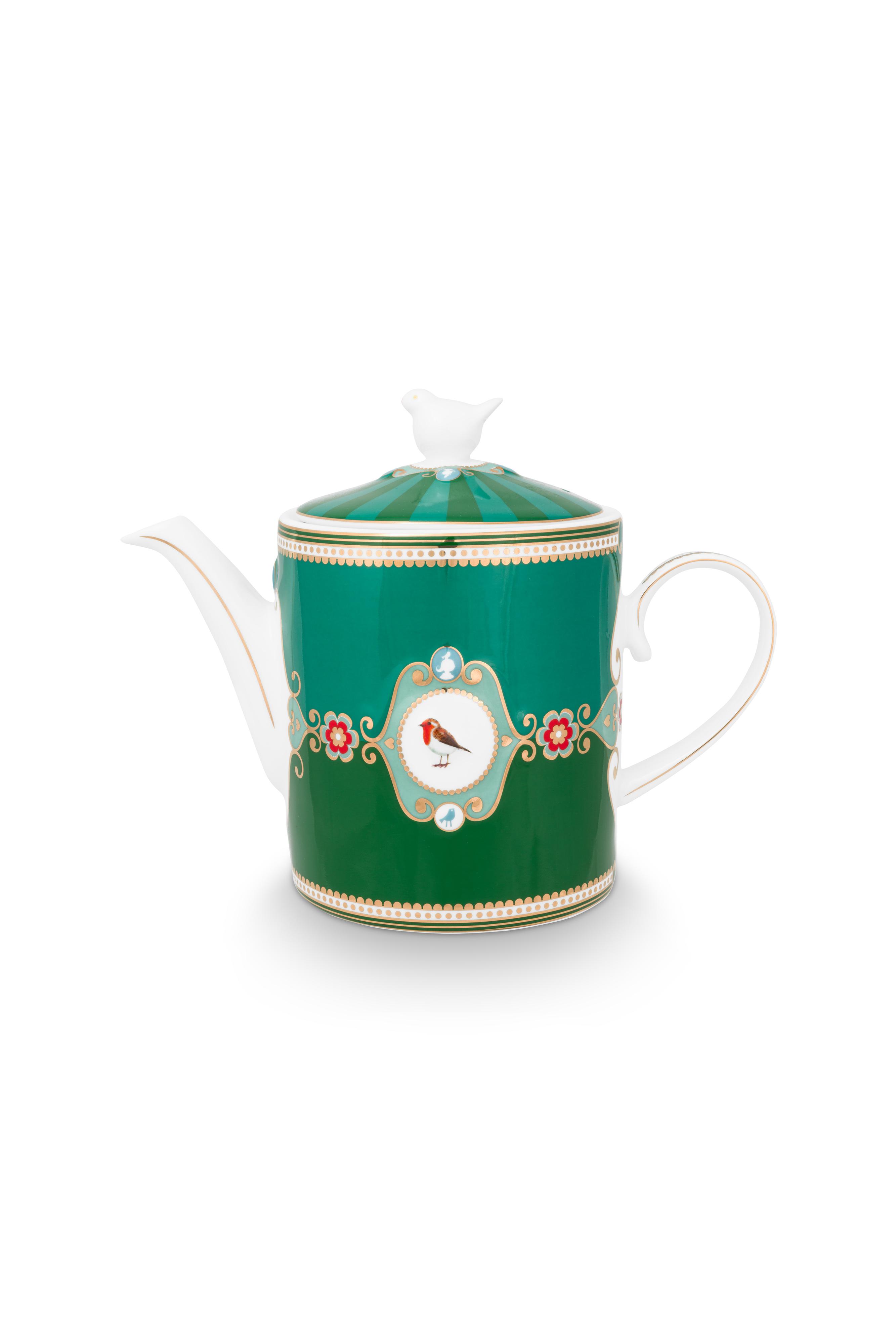 Teapot Love Birds Medallion Emerald-green 1.3ltr Gift
