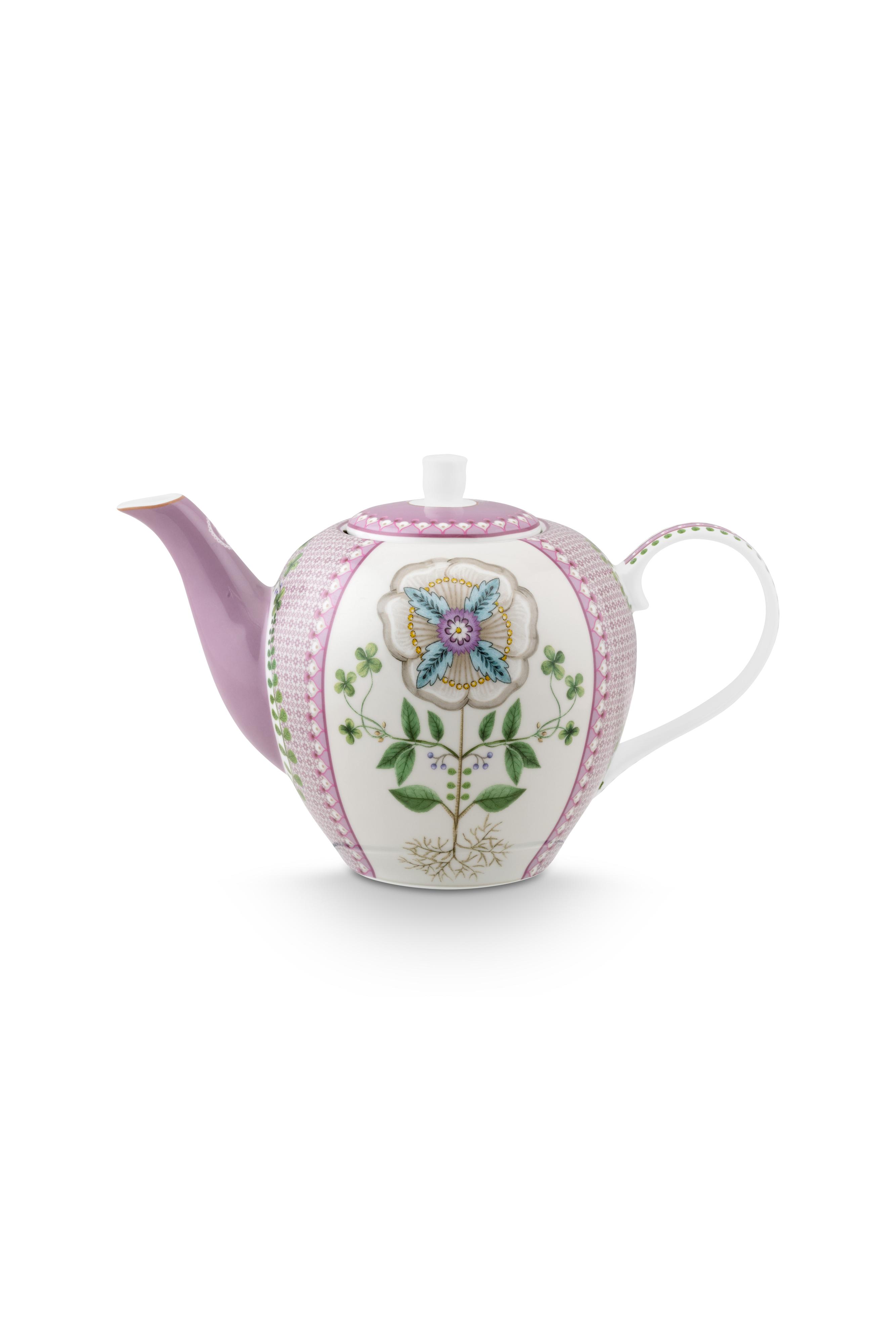 Tea Pot Lily & Lotus Tiles Lilac 1.6ltr Gift
