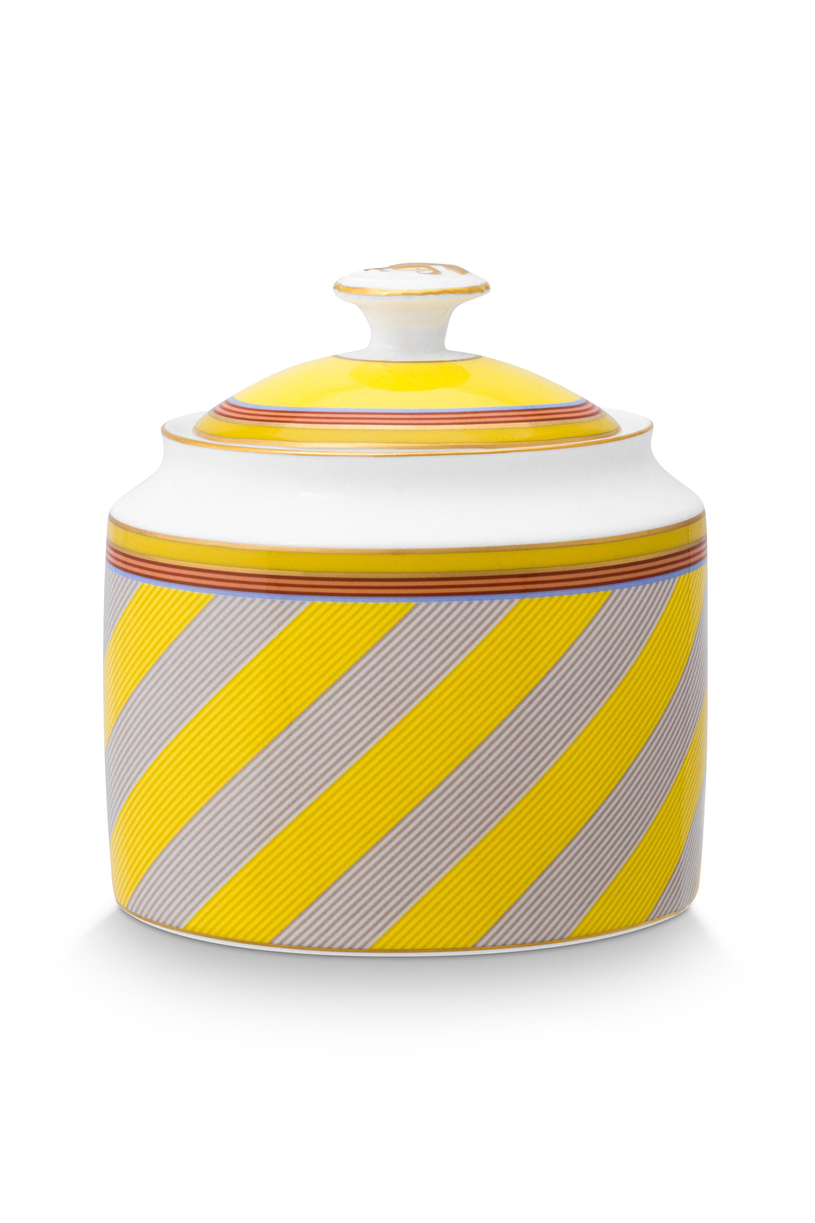 Sugar Bowl Pip Chique Stripes Yellow 550ml Gift
