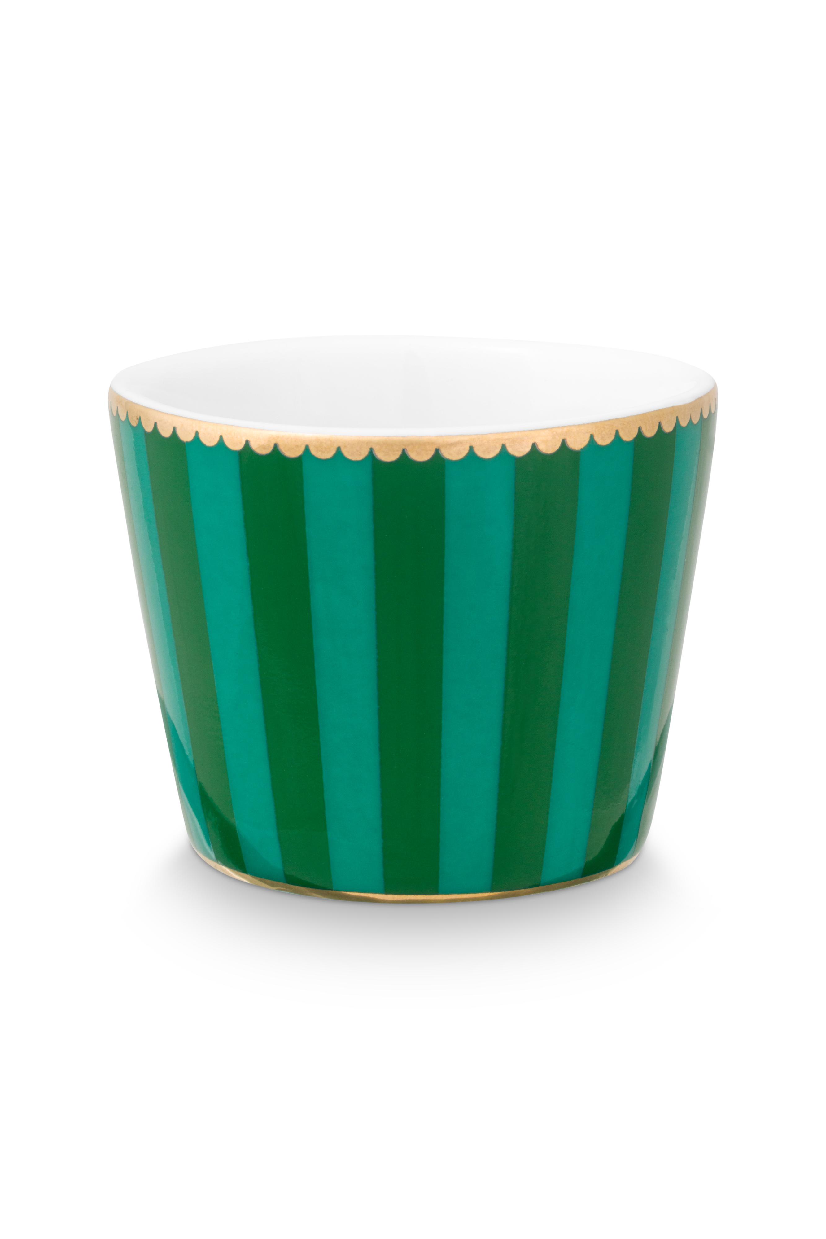 Egg Cup Love Birds Stripes Emerald-green Gift