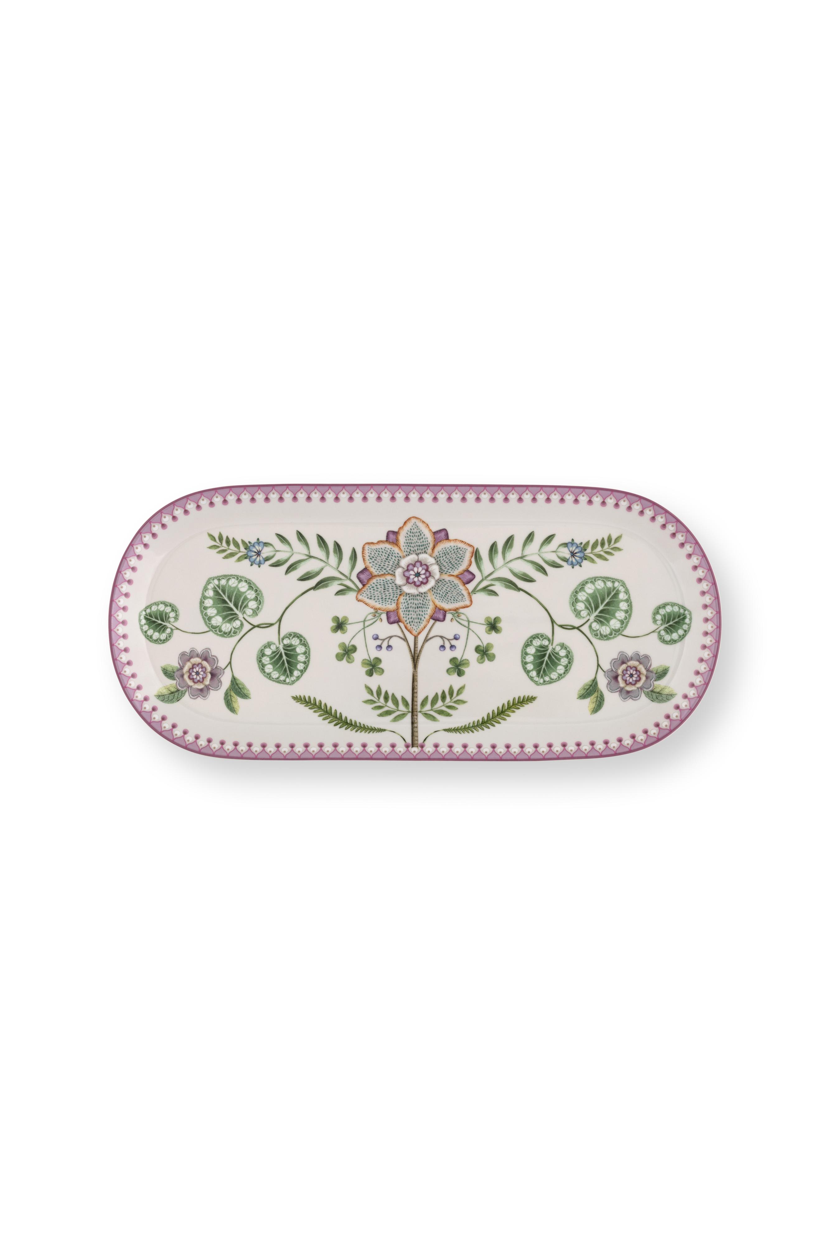 Cake Tray Lily-lotus Off White 33.3x15.5cm Gift