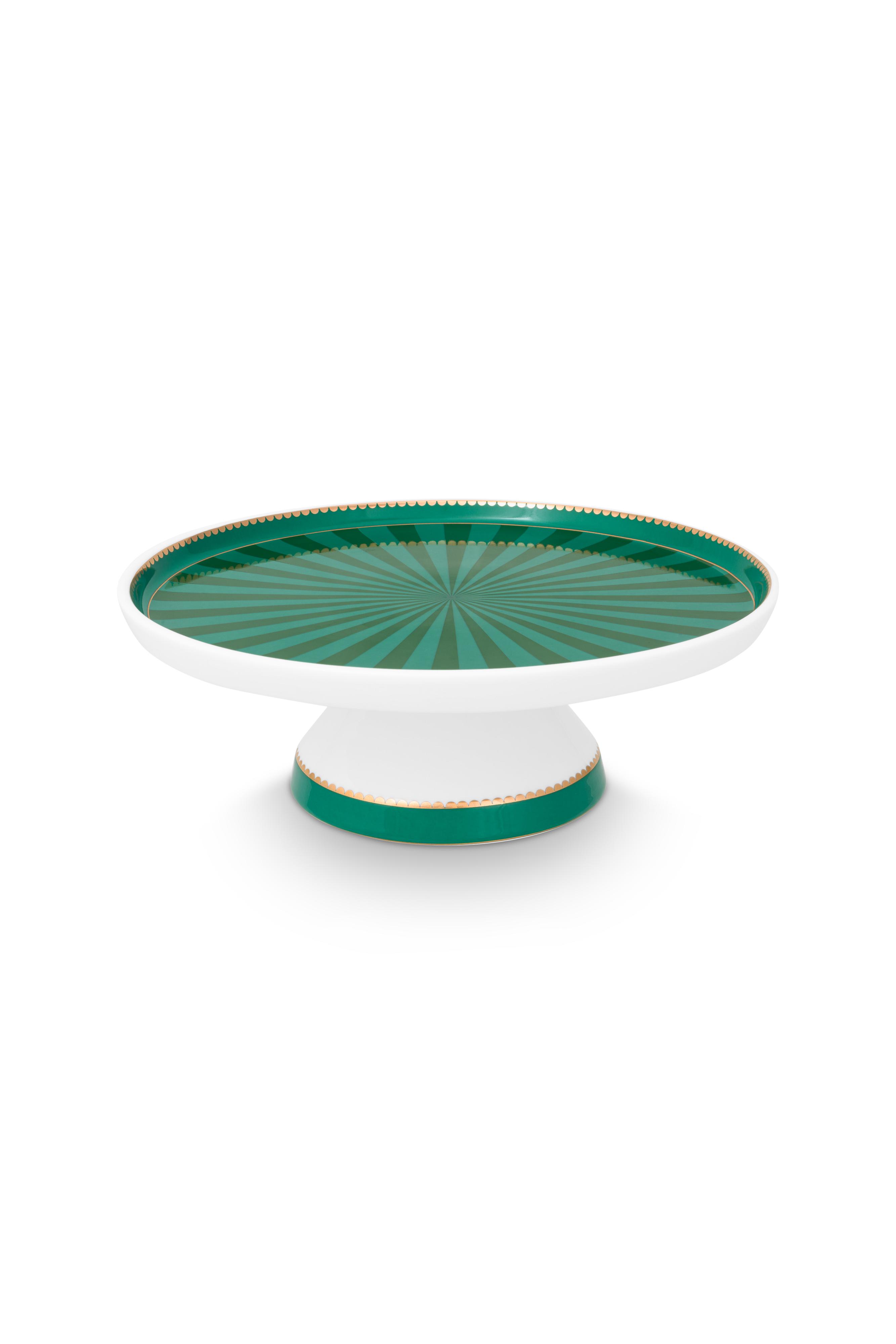 Mini Cake Tray O/f Love Birds Stripes Emerald-green 24cm Gift