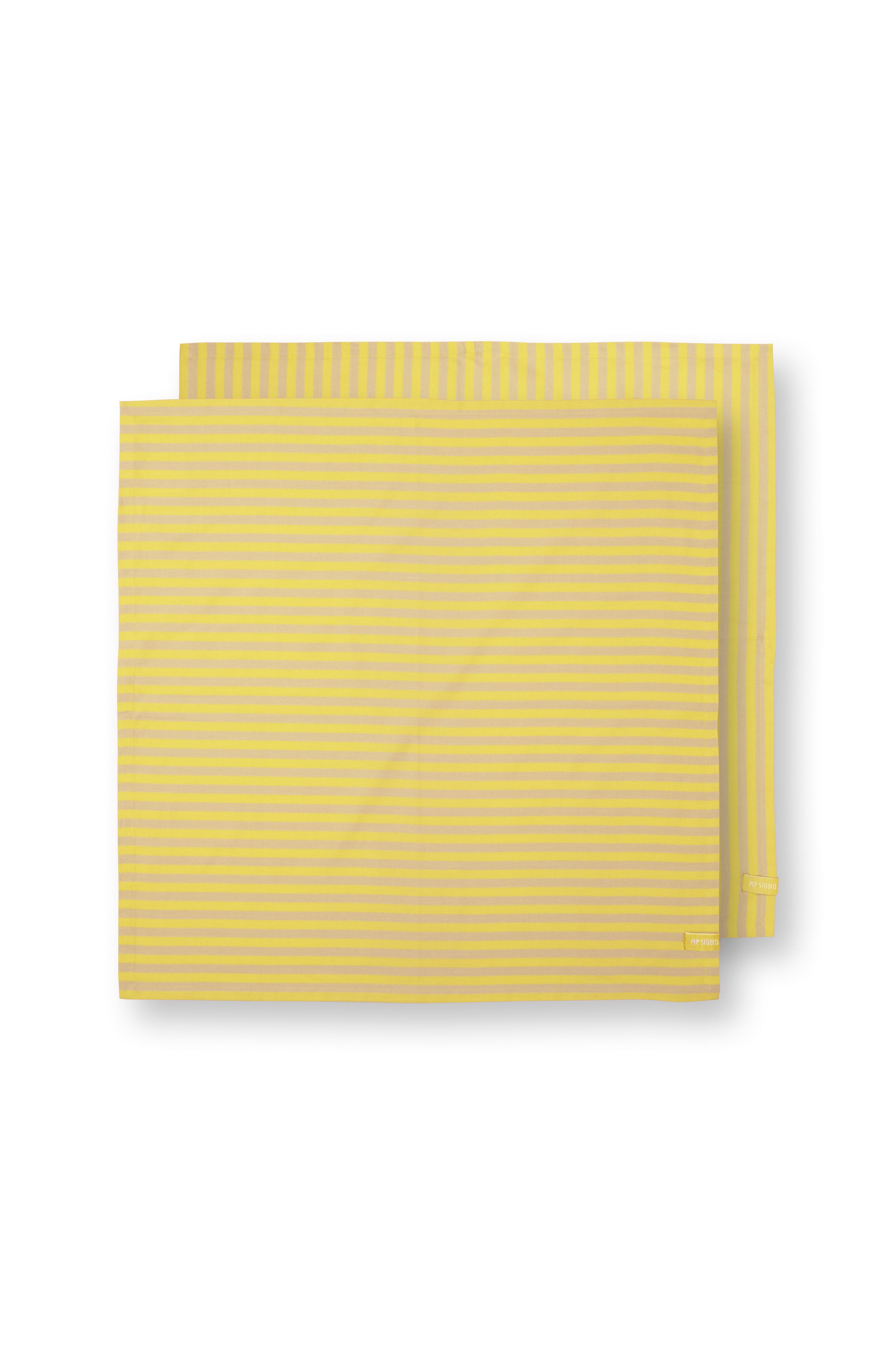 Set/2 Tea Towels Stripes Yellow 65x65cm Gift