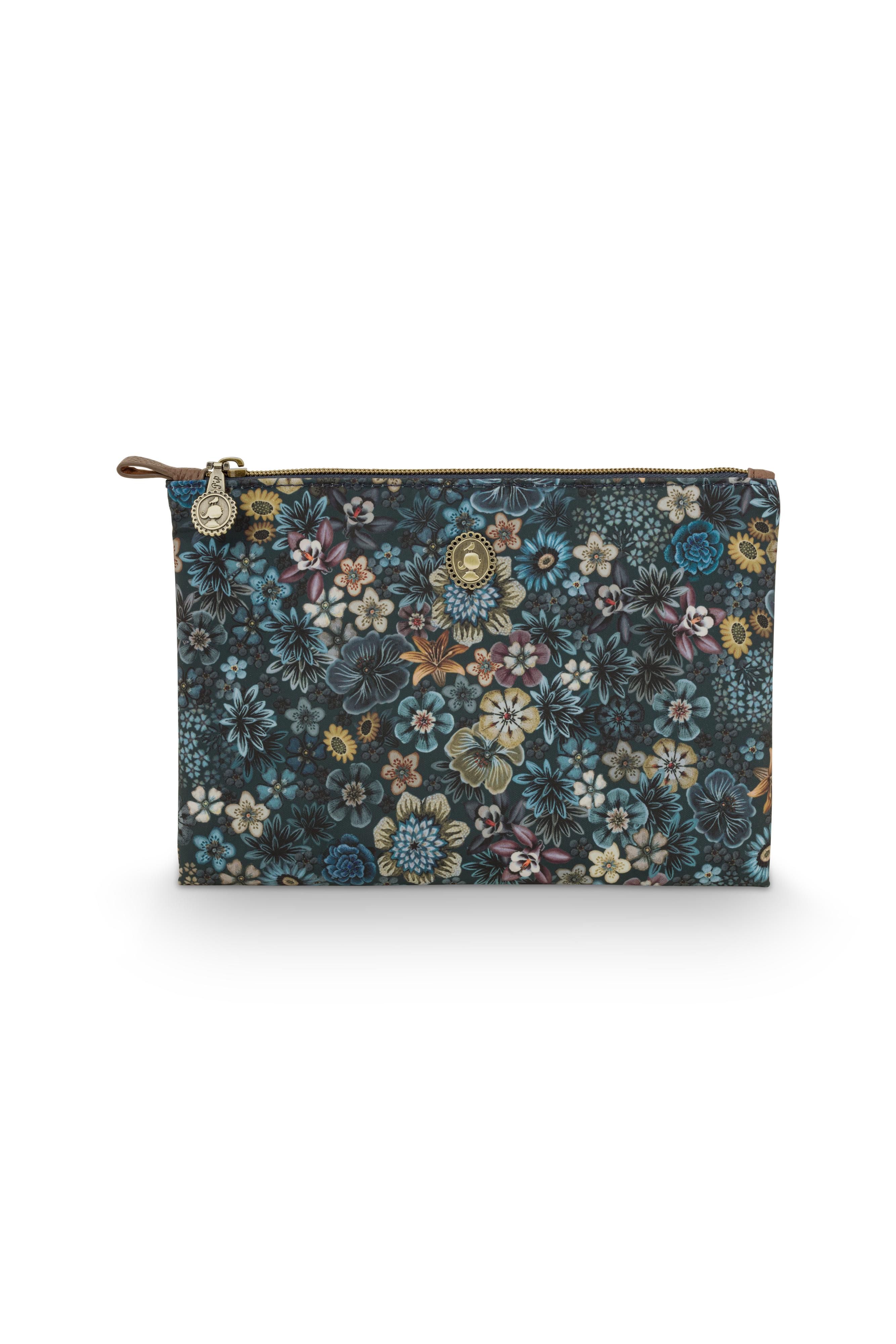 Charly Cosmetic Flat Pouch Medium Tutti I Fiori Blue 24x15.5 Gift