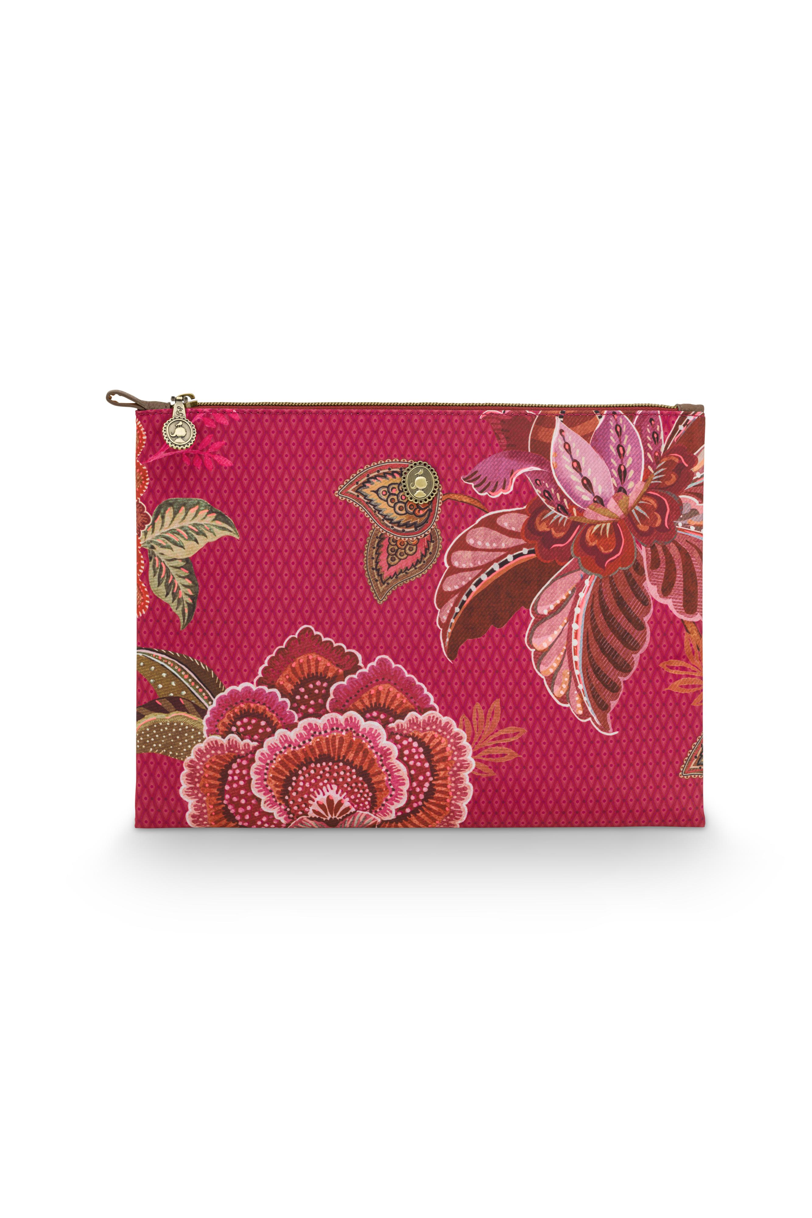 Charly Cosmetic Flat Pouch Large Cece Fiore Red 30x22x1cm Gift
