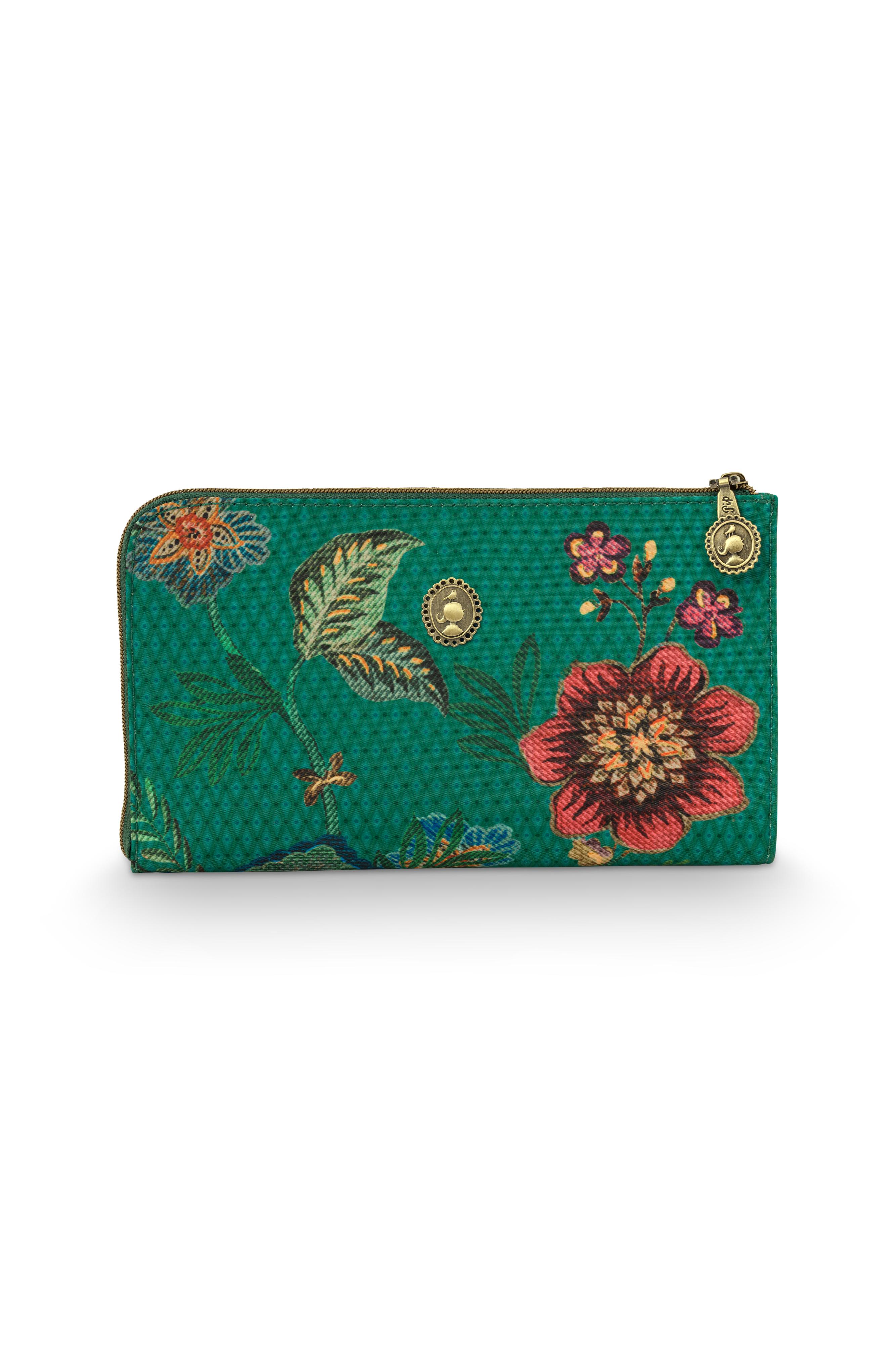 Cloe Cosmetic Zipper Pouch Cece Fiore Green 21x3.5x12.5cm Gift