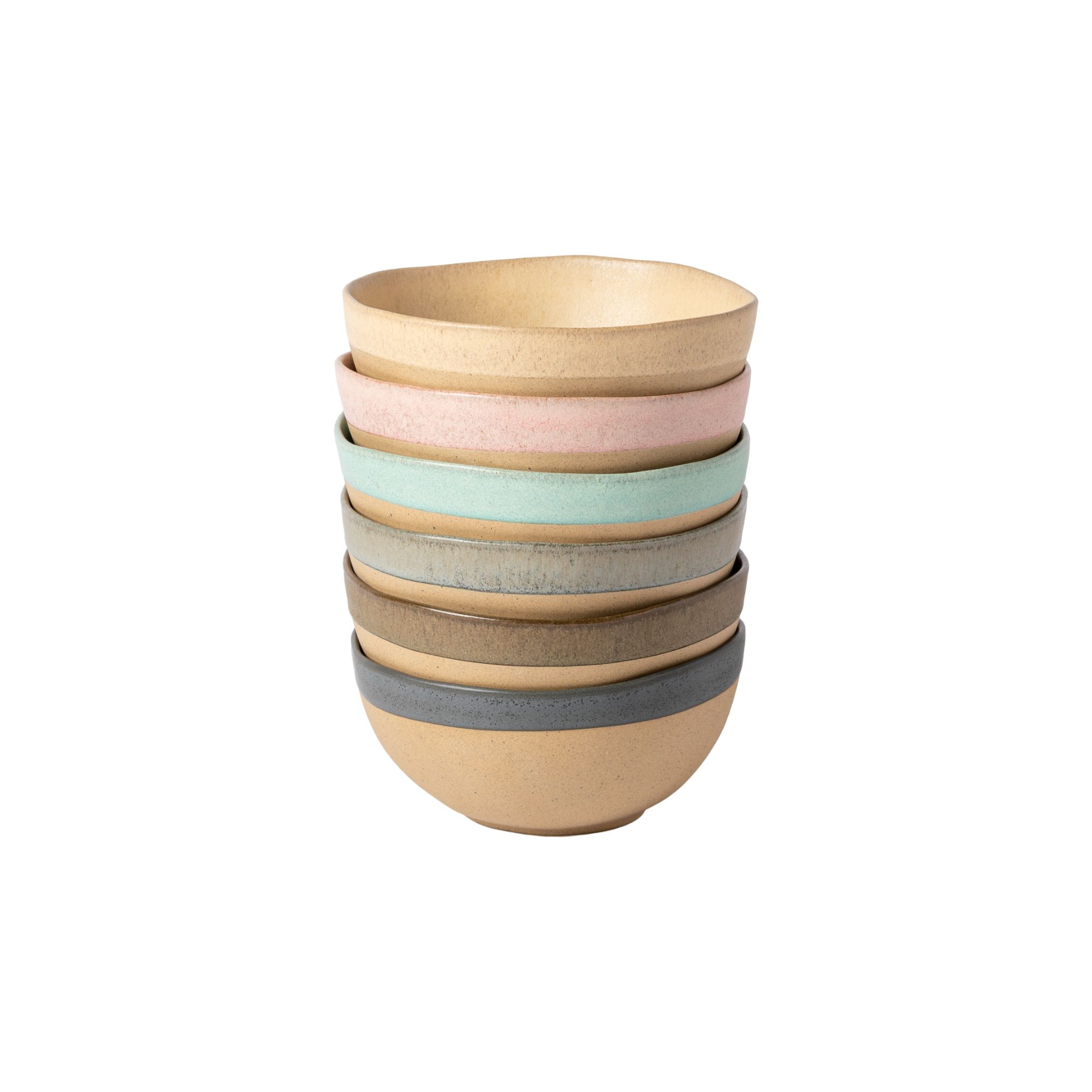 Arenito Multicolor Set 6 Latte Bowls 16cm Gift